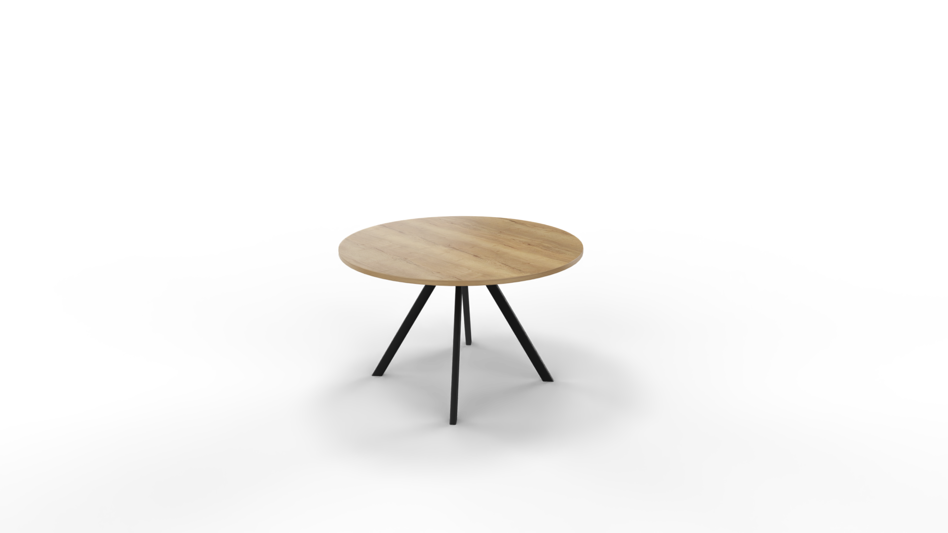 Vergadertafel 7311 rond - 160 cm. - Zwart - Eiken YT49a - 75 cm. afbeelding