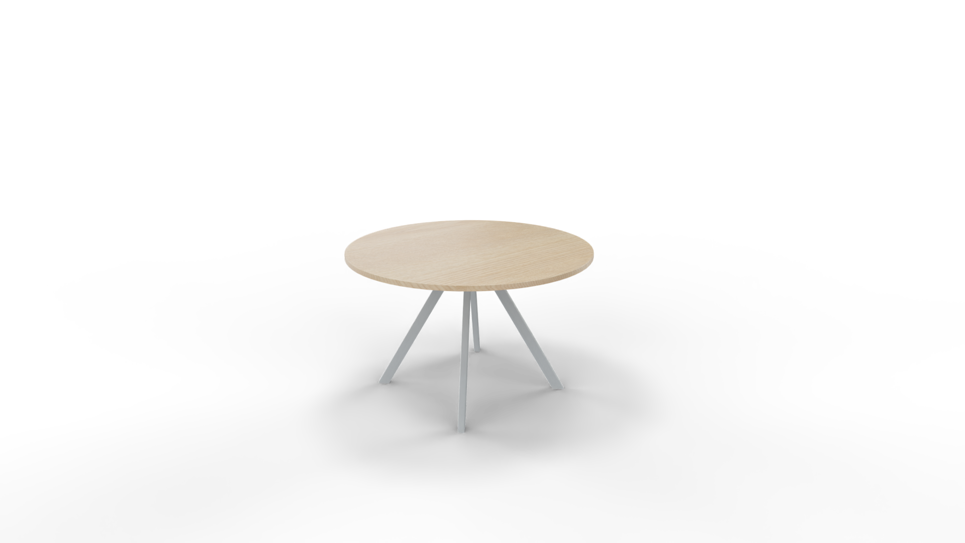 Vergadertafel 7311 rond - 160 cm. - Alu - Eiken licht - 75 cm. afbeelding