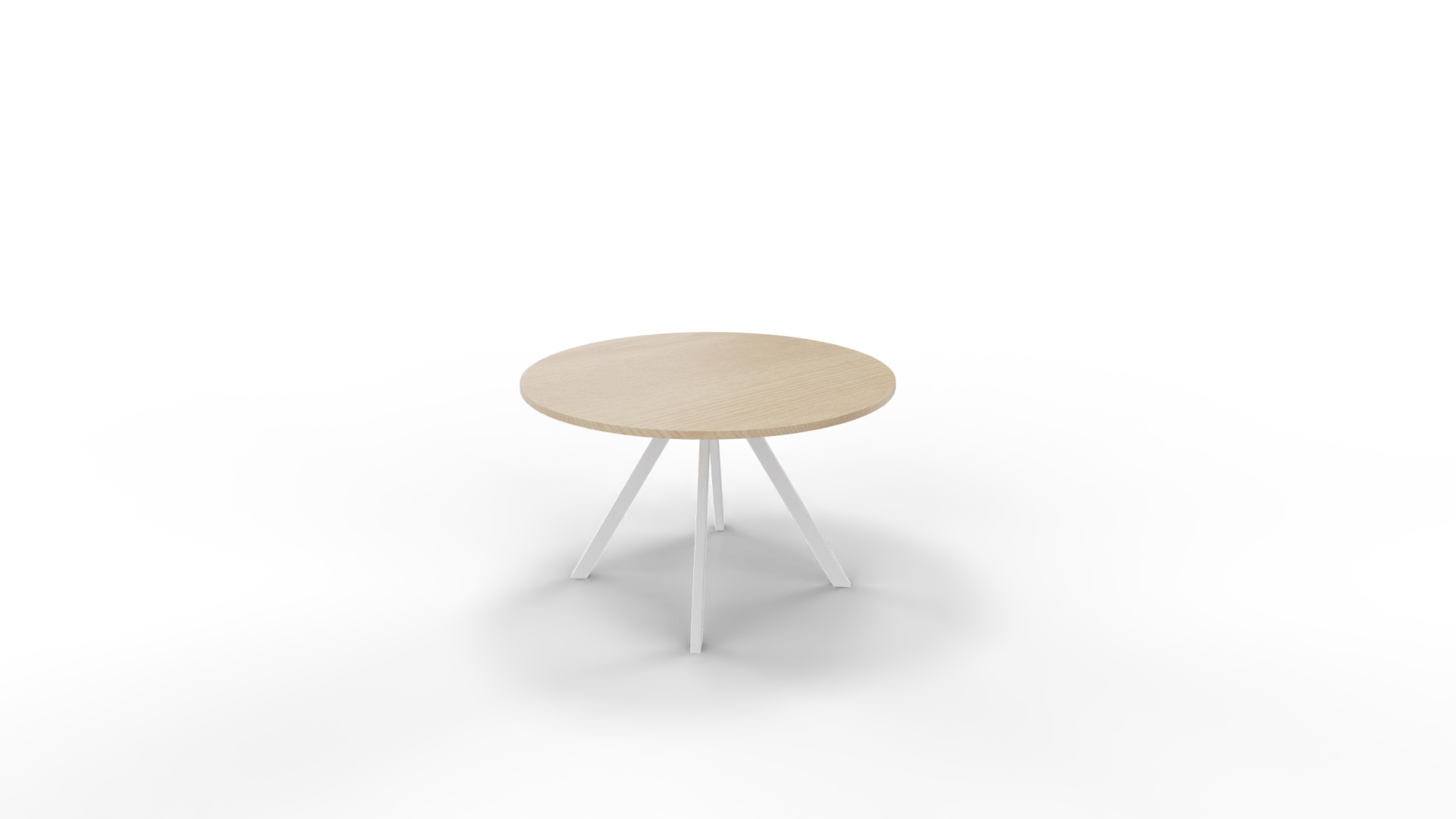 Vergadertafel 7311 rond - 140 cm. - Wit - Eiken licht - 75 cm. afbeelding