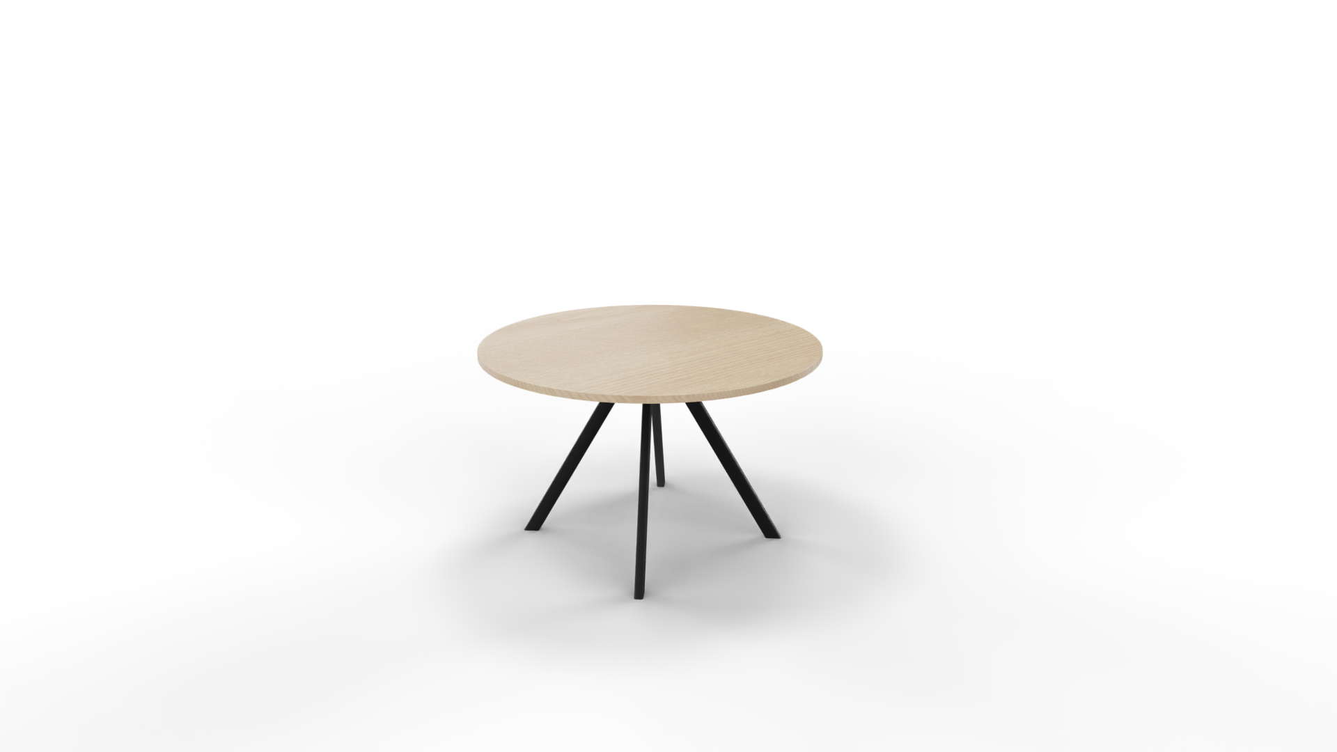 Vergadertafel 7311 rond - 160 cm. - Zwart - Eiken licht - 75 cm. afbeelding