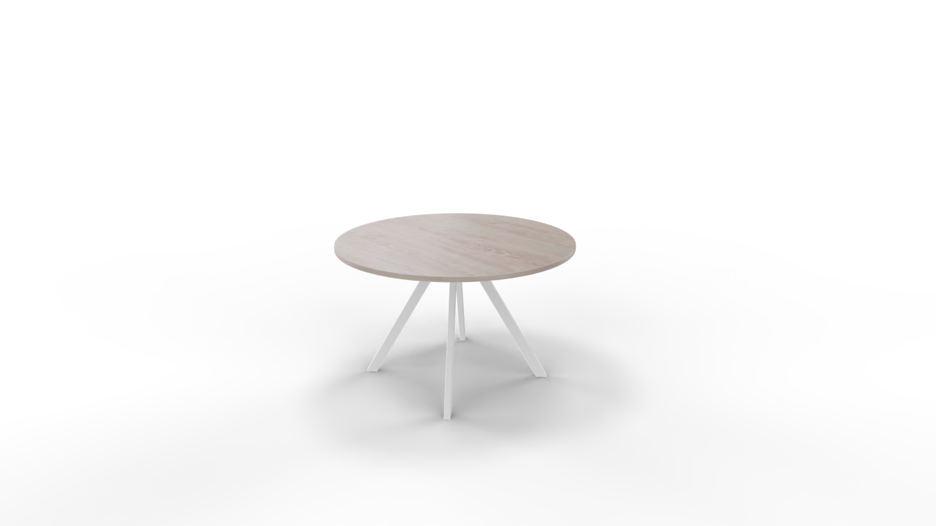 Vergadertafel 7311 rond - 140 cm. - Wit - Eiken Robson - 75 cm. afbeelding