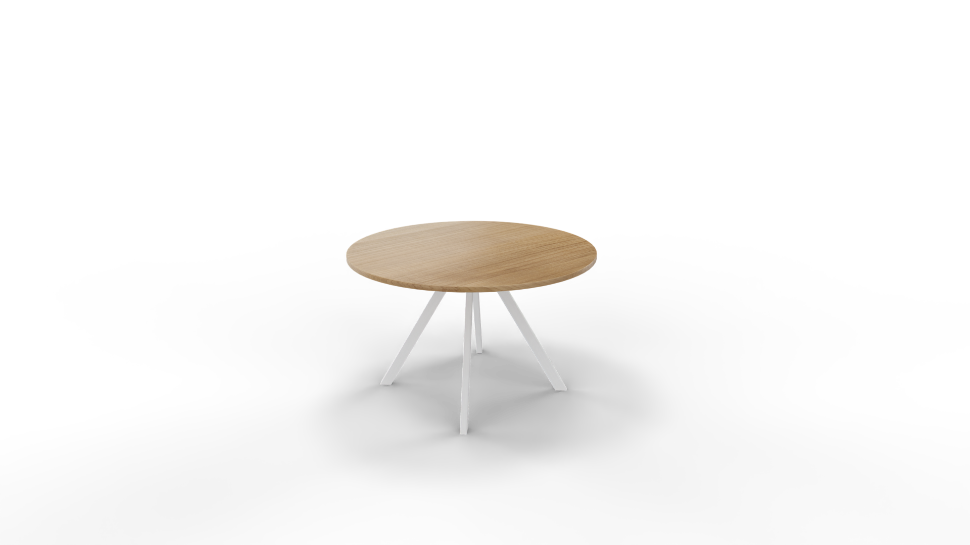 Vergadertafel 7311 rond - 160 cm. - Wit - Toscaans noten - 75 cm. afbeelding