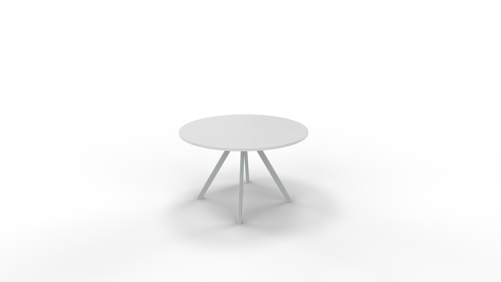 Vergadertafel 7311 rond - 140 cm. - Alu - Wit - 75 cm. afbeelding