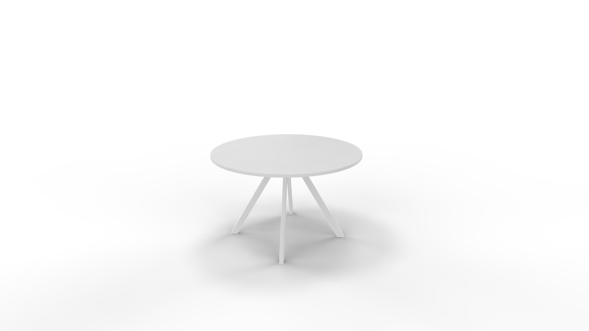 Vergadertafel 7311 rond - 140 cm. - Wit - Wit - 75 cm. afbeelding