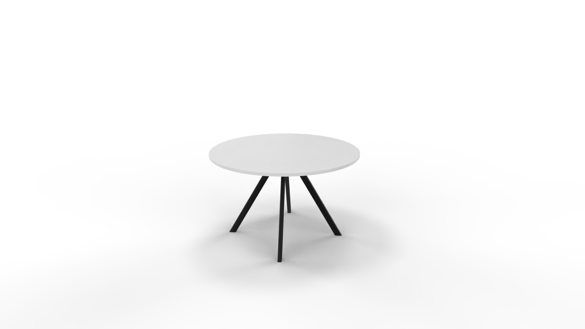 Vergadertafel 7311 rond - 120 cm. - Zwart - Wit - 75 cm. afbeelding