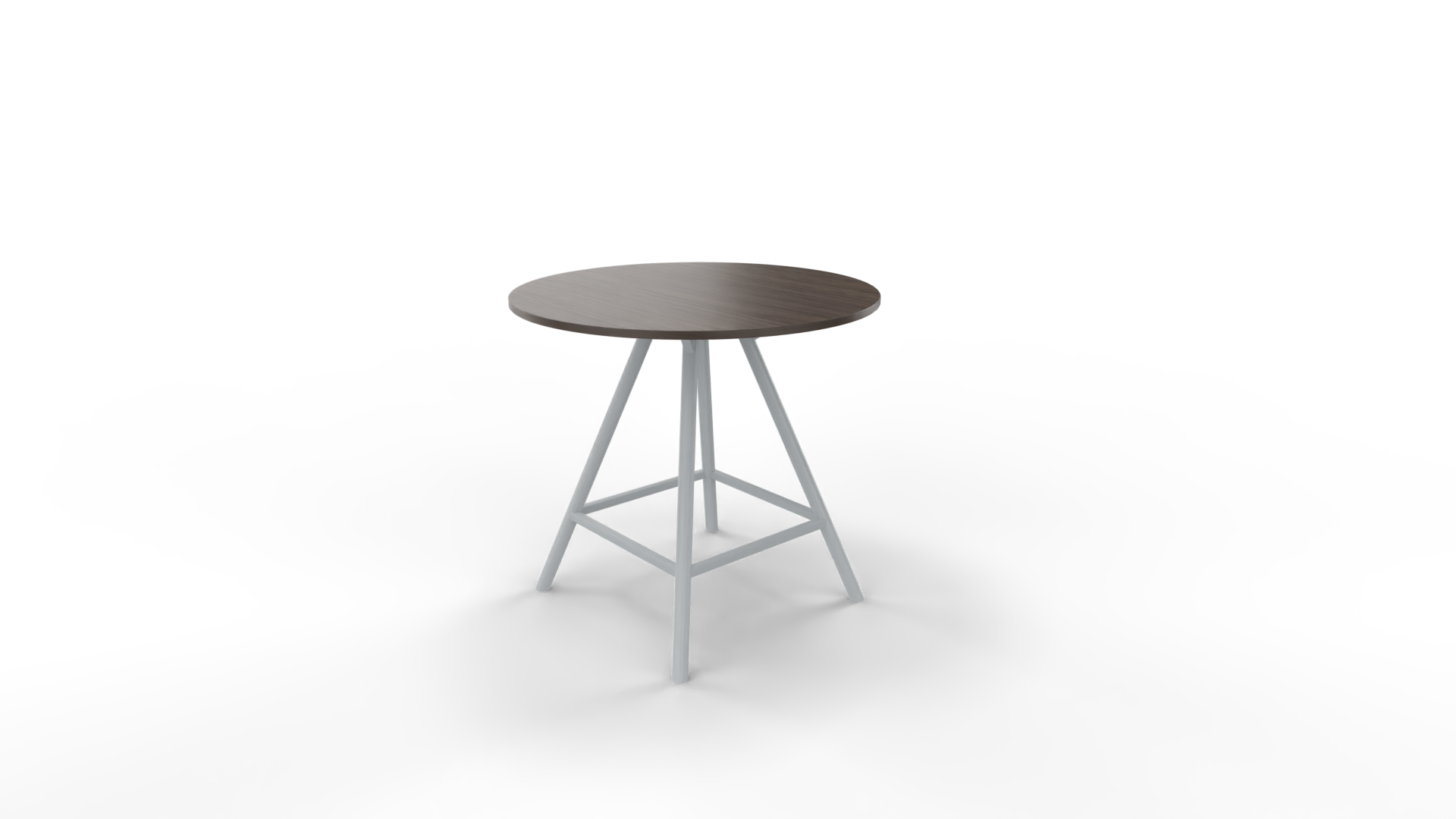 Vergadertafel 7411 rond - 140 x 140 cm. - Alu - Eiken donker afbeelding