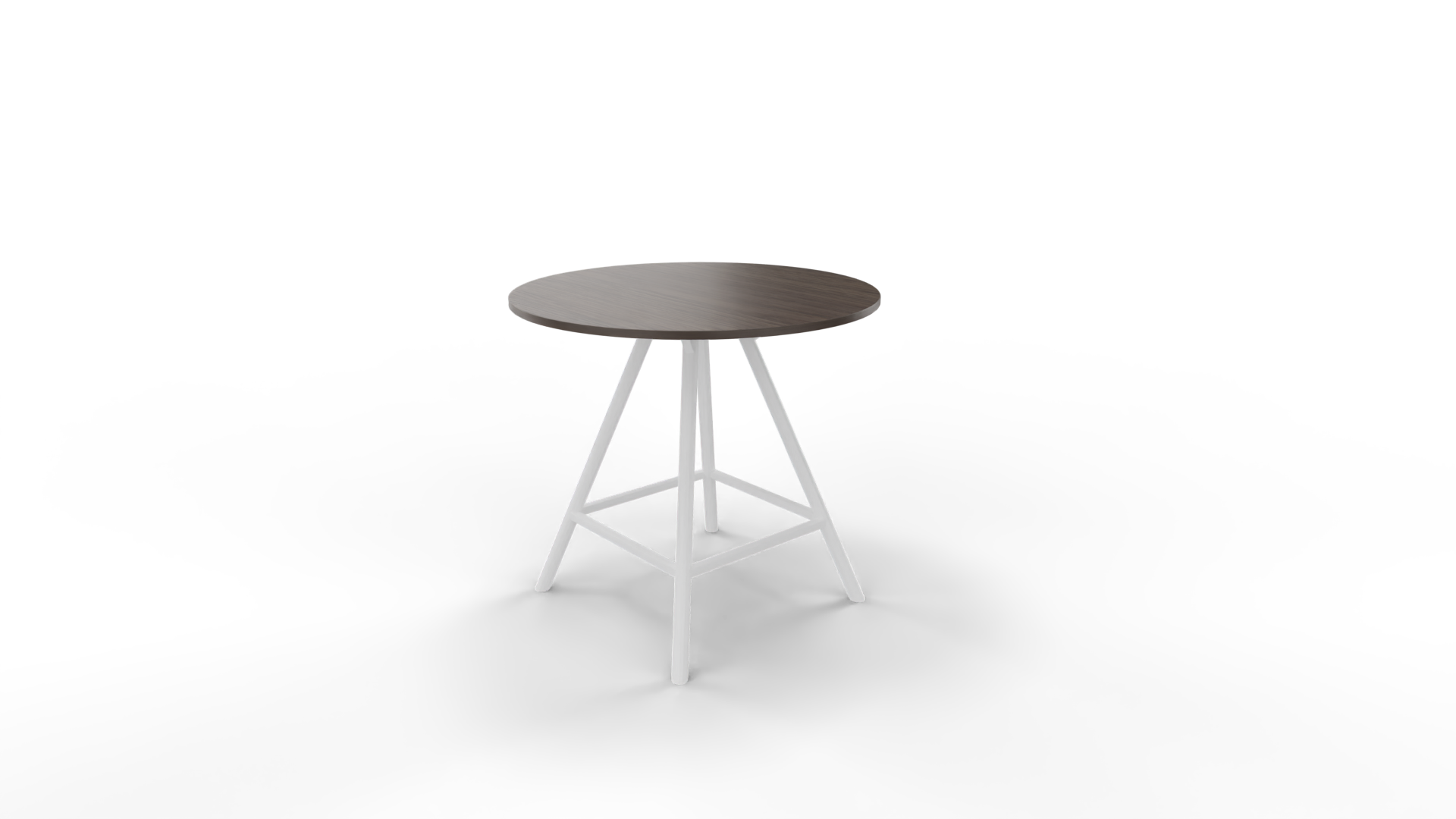Vergadertafel 7411 rond - 160 x 160 cm. - Wit - Eiken donker afbeelding