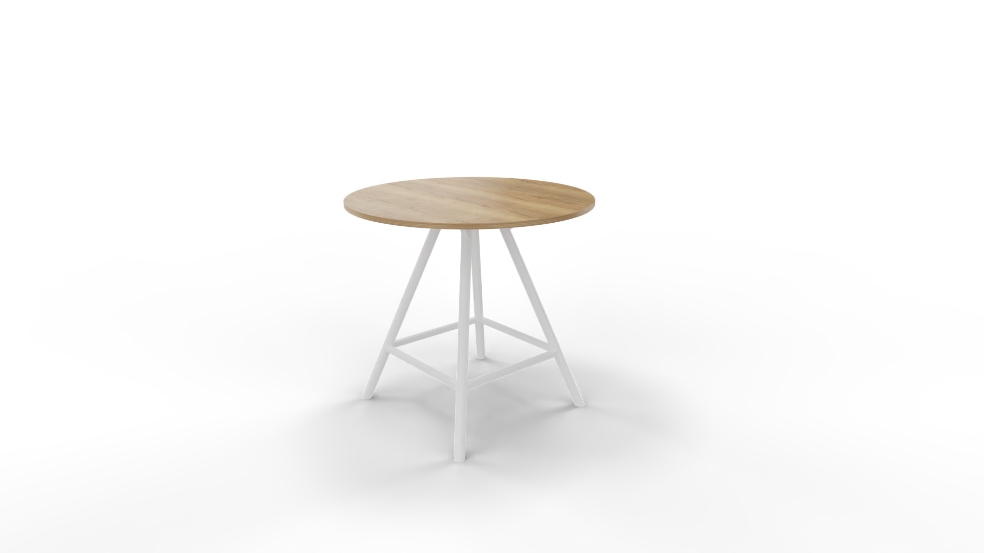Vergadertafel 7411 rond - 160 x 160 cm. - Wit - Eiken YT49a afbeelding