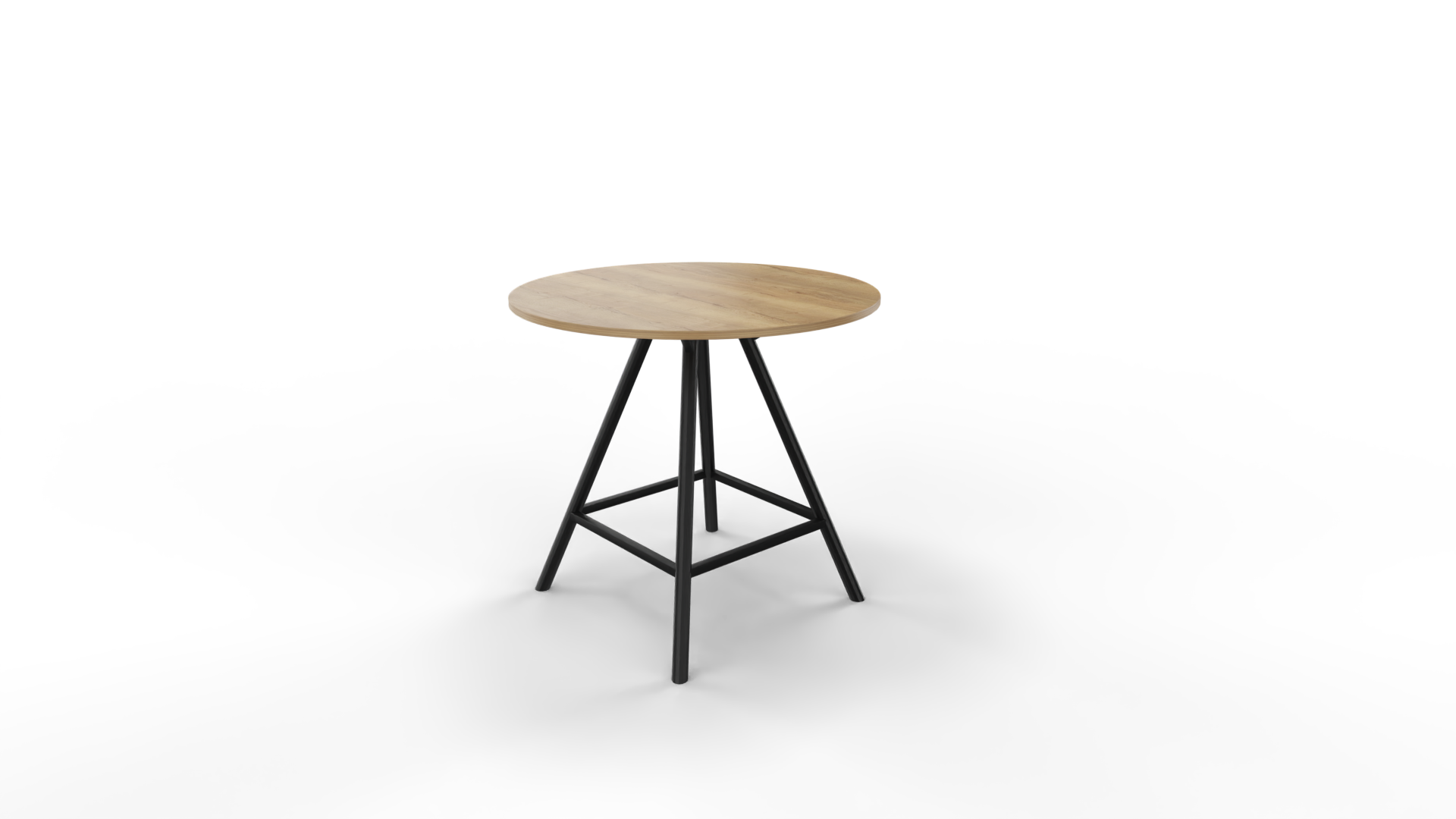 Vergadertafel 7411 rond - 140 x 140 cm. - Zwart - Eiken YT49a afbeelding