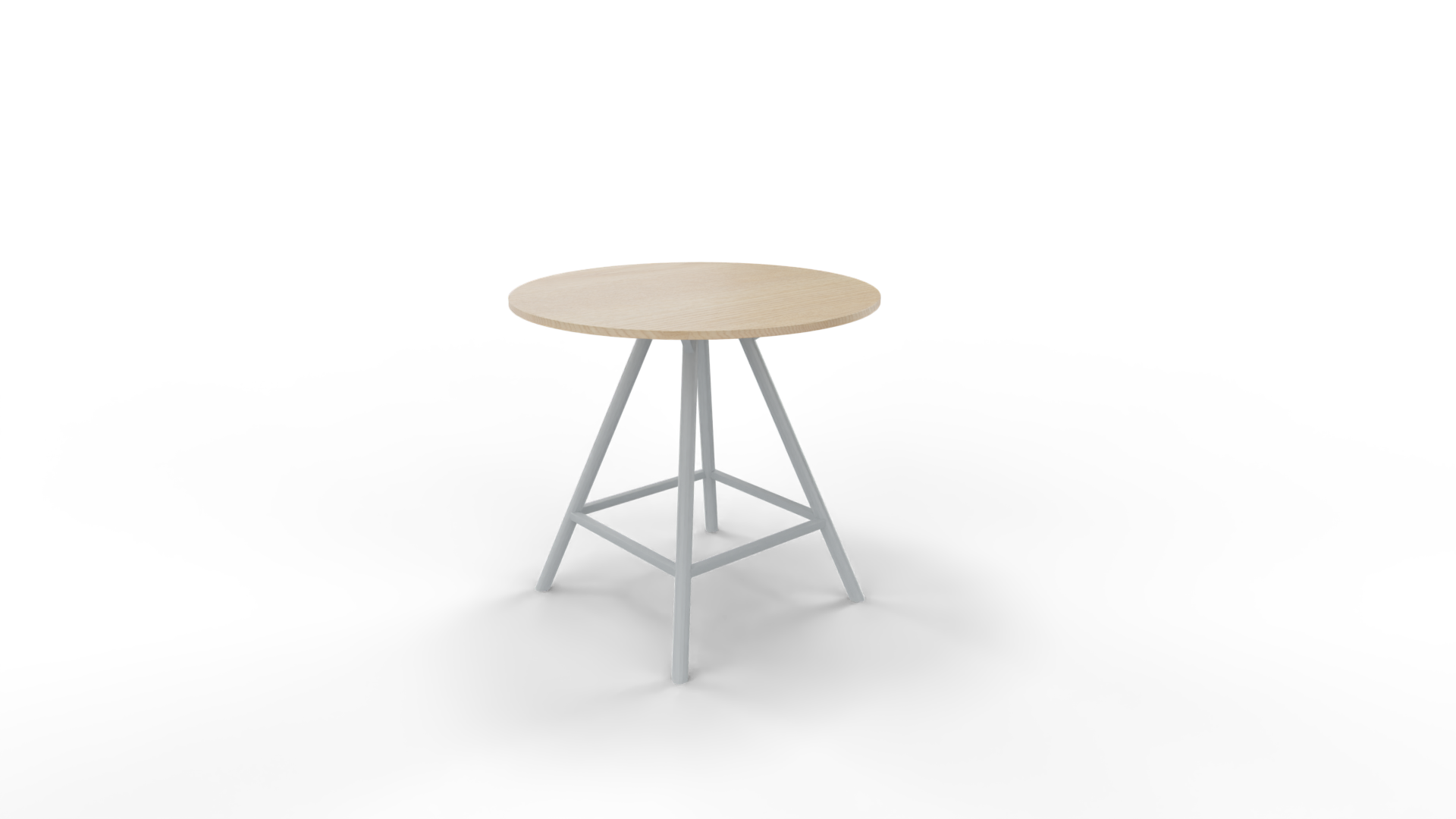 Vergadertafel 7411 rond - 120 x 120 cm. - Alu - Eiken licht afbeelding