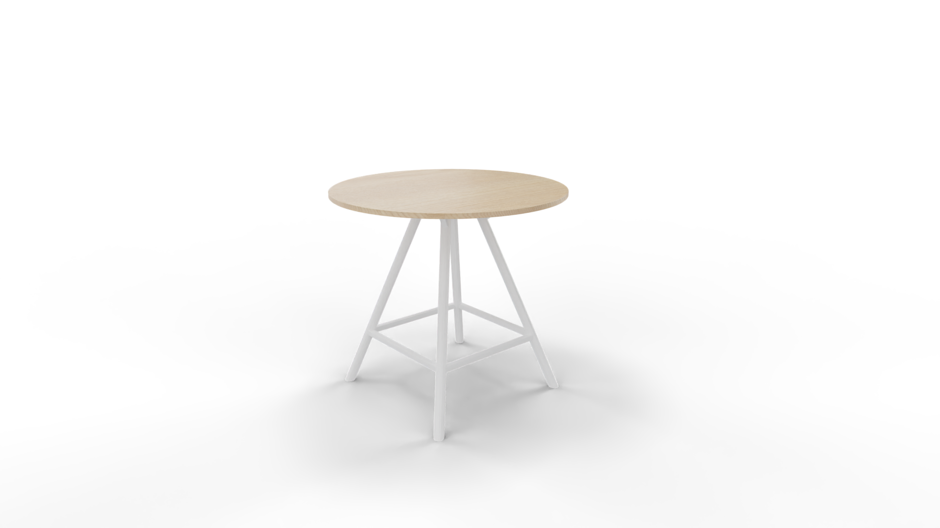 Vergadertafel 7411 rond - 120 x 120 cm. - Wit - Eiken licht afbeelding