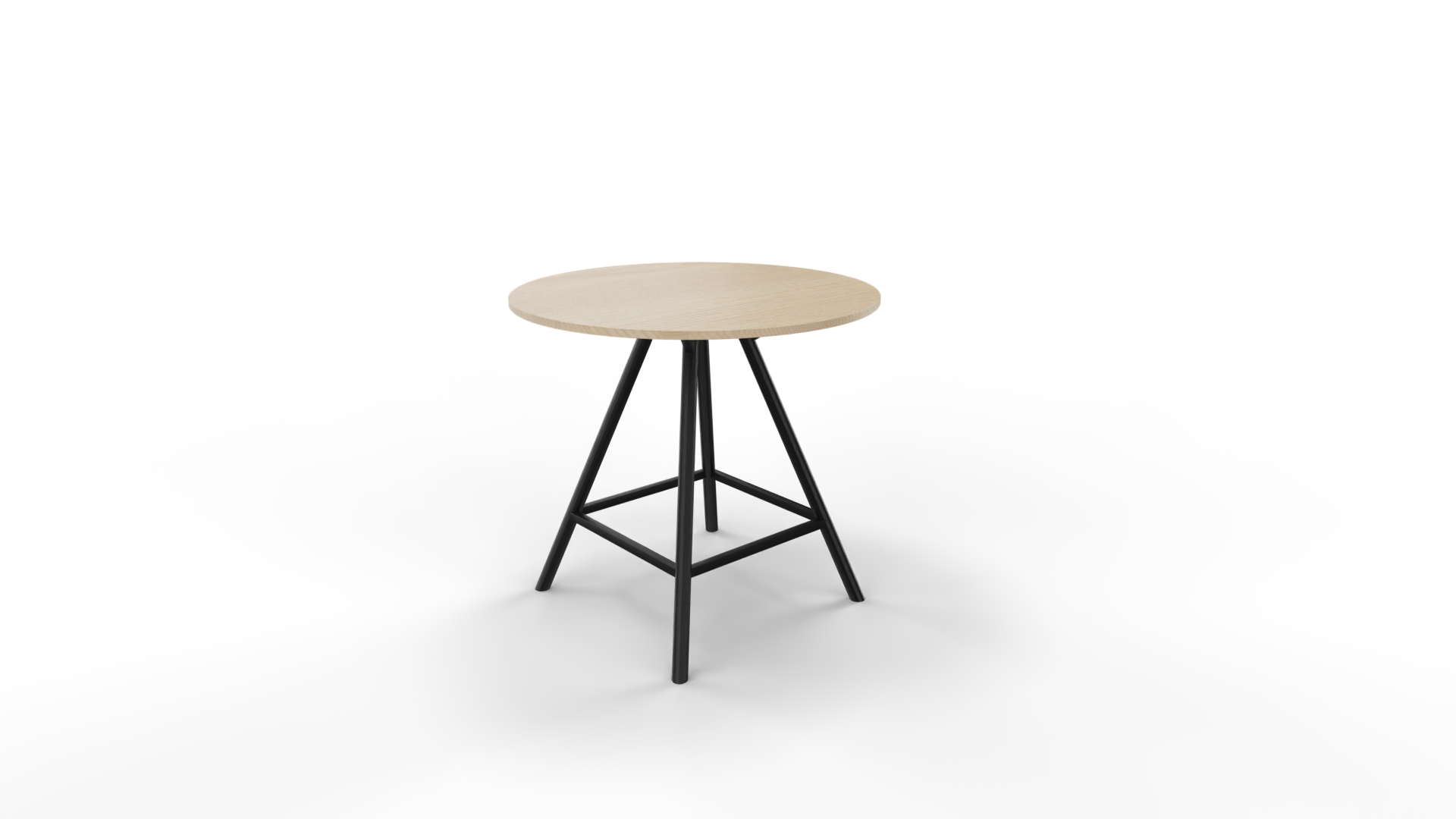 Vergadertafel 7411 rond - 120 x 120 cm. - Zwart - Eiken licht afbeelding