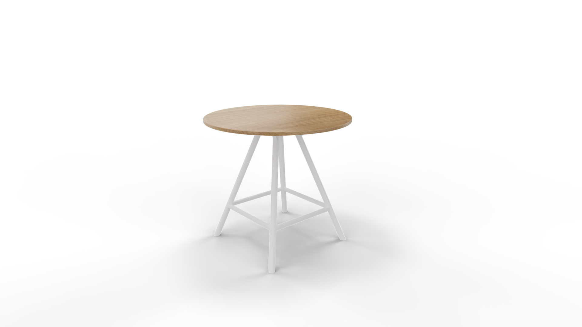 Vergadertafel 7411 rond - 120 x 120 cm. - Wit - Toscaans noten afbeelding