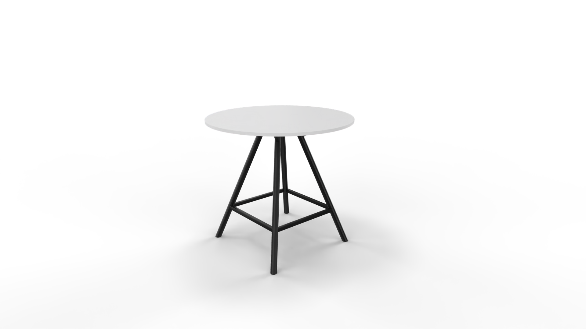Vergadertafel 7411 rond - 120 x 120 cm. - Zwart - Wit afbeelding