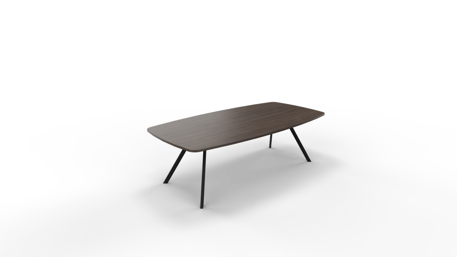 Vergadertafel 7511 tonvorm - 240 x 100/120 cm. - Zwart - Eiken donker afbeelding