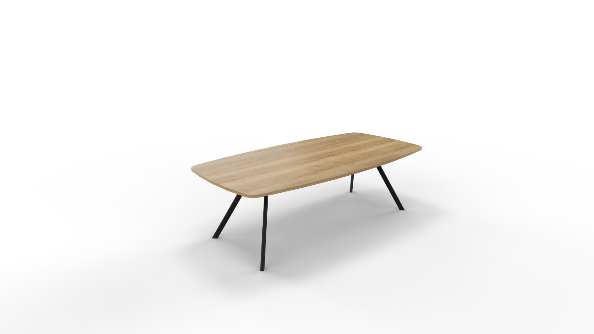 Vergadertafel 7511 tonvorm - 240 x 100/120 cm. - Zwart - Eiken YT49a afbeelding