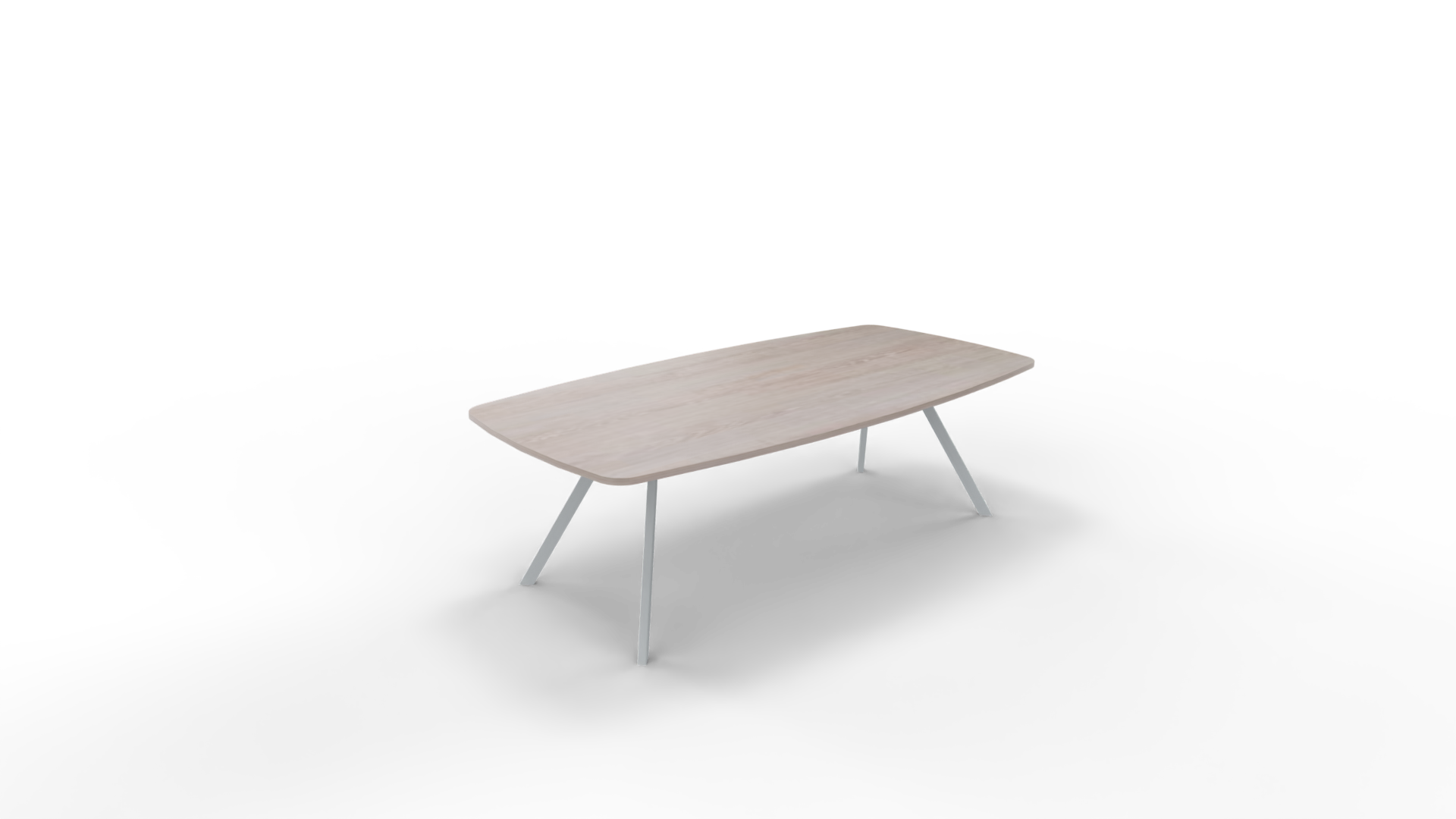 Vergadertafel 7511 tonvorm - 240 x 100/120 cm. - Alu - Eiken Robson afbeelding