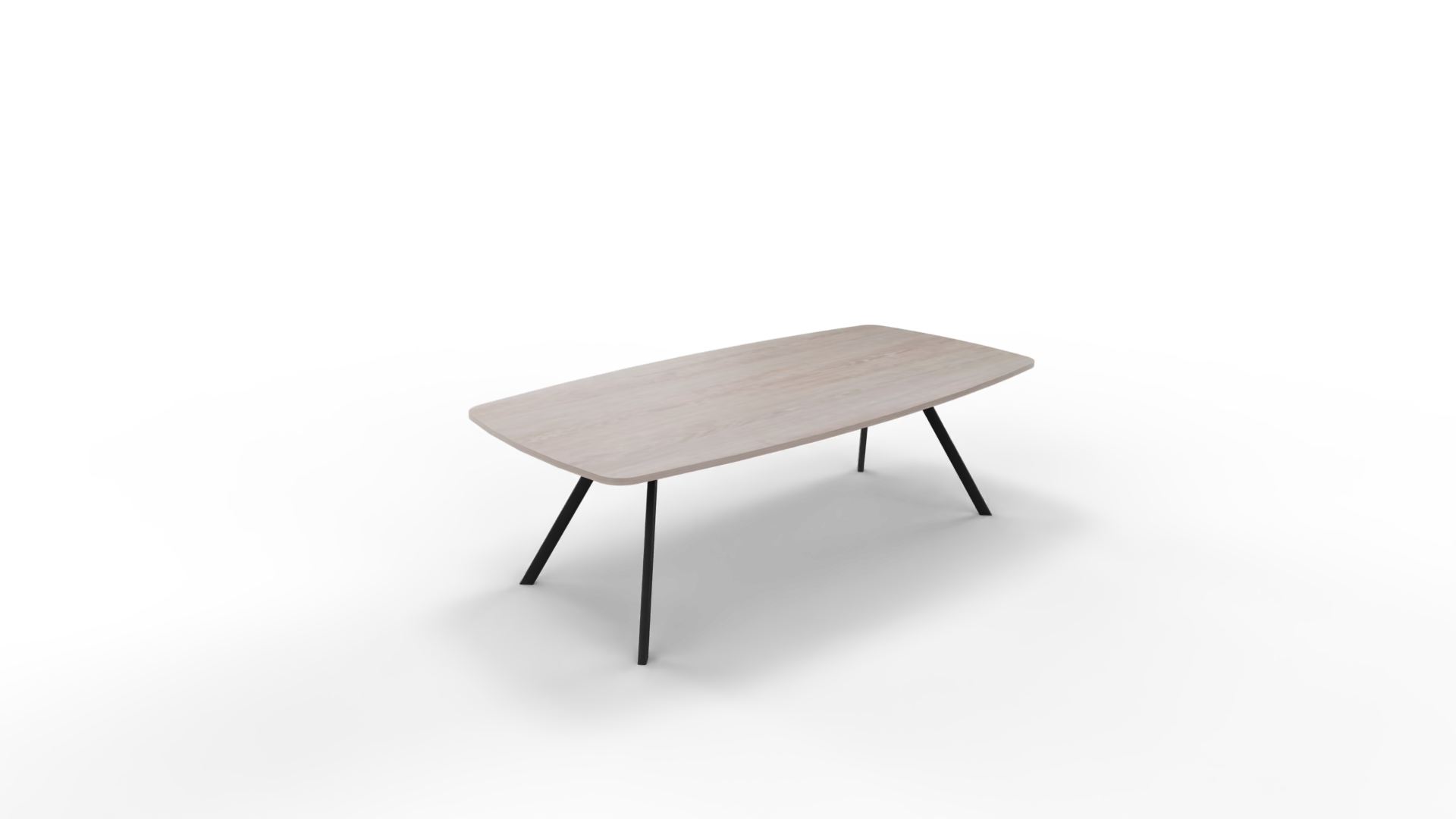 Vergadertafel 7511 tonvorm - 200 x 80/100 cm. - Zwart - Eiken Robson afbeelding