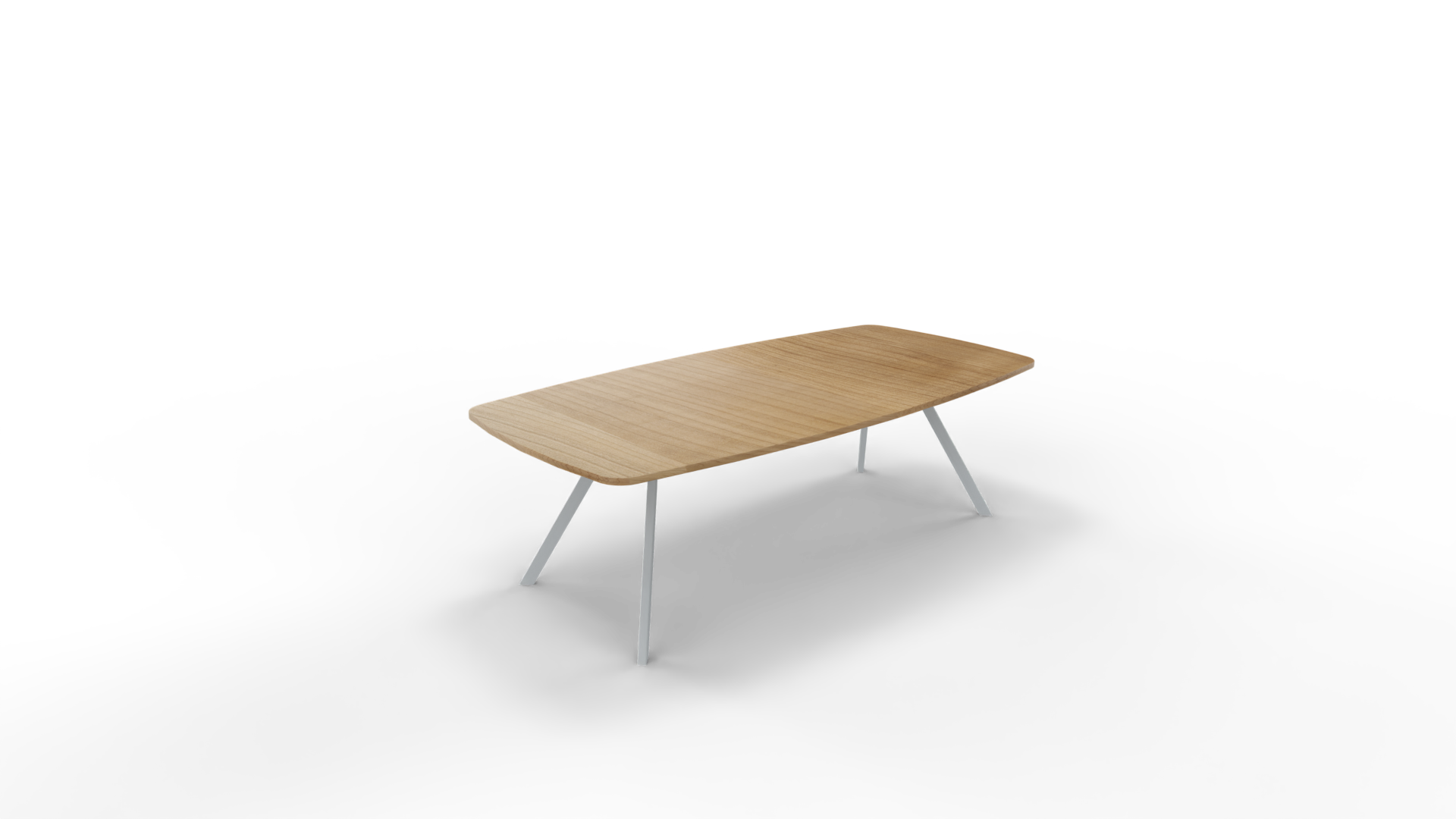 Vergadertafel 7511 tonvorm - 200 x 80/100 cm. - Alu - Toscaans noten afbeelding