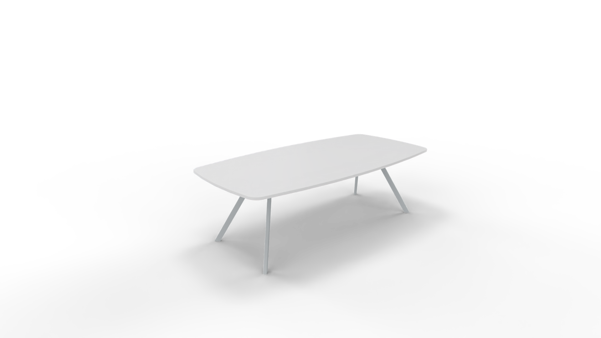 Vergadertafel 7511 tonvorm - 200 x 80/100 cm. - Alu - Wit afbeelding