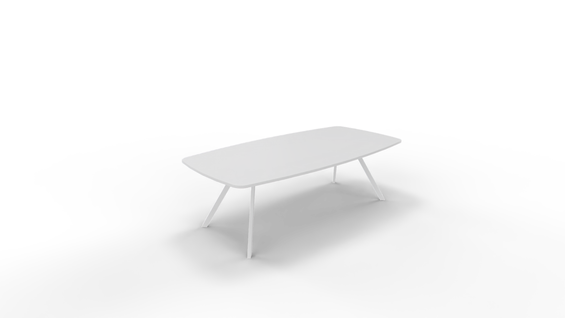 Vergadertafel 7511 tonvorm - 240 x 100/120 cm. - Wit - Wit afbeelding