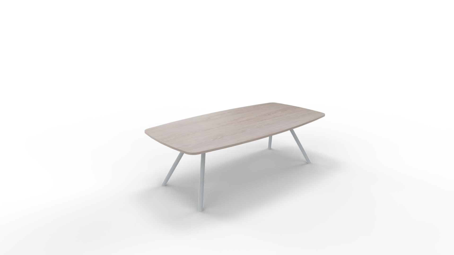 Vergadertafel 7611 tonvorm - 200 x 80/100 cm. - Alu - Eiken Robson afbeelding