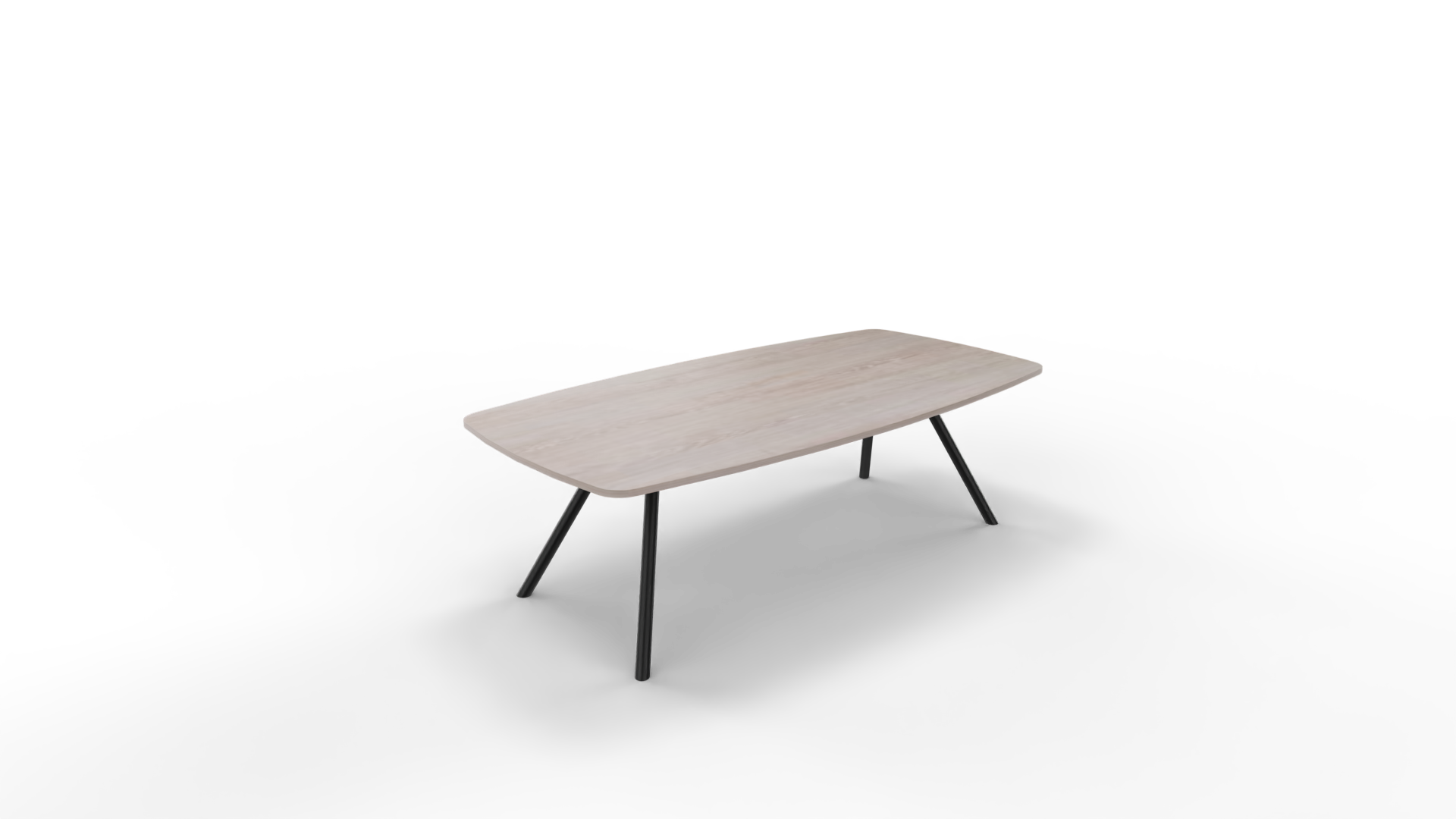 Vergadertafel 7611 tonvorm - 240 x 100/120 cm. - Zwart - Eiken Robson afbeelding