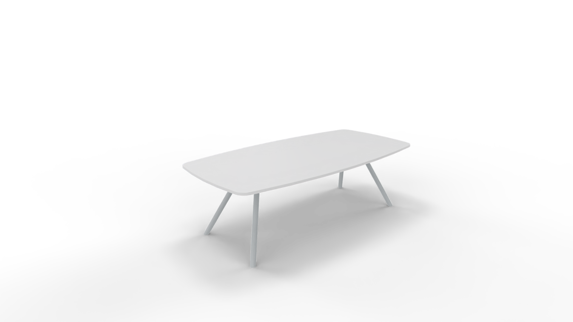 Vergadertafel 7611 tonvorm - 240 x 100/120 cm. - Alu - Wit afbeelding