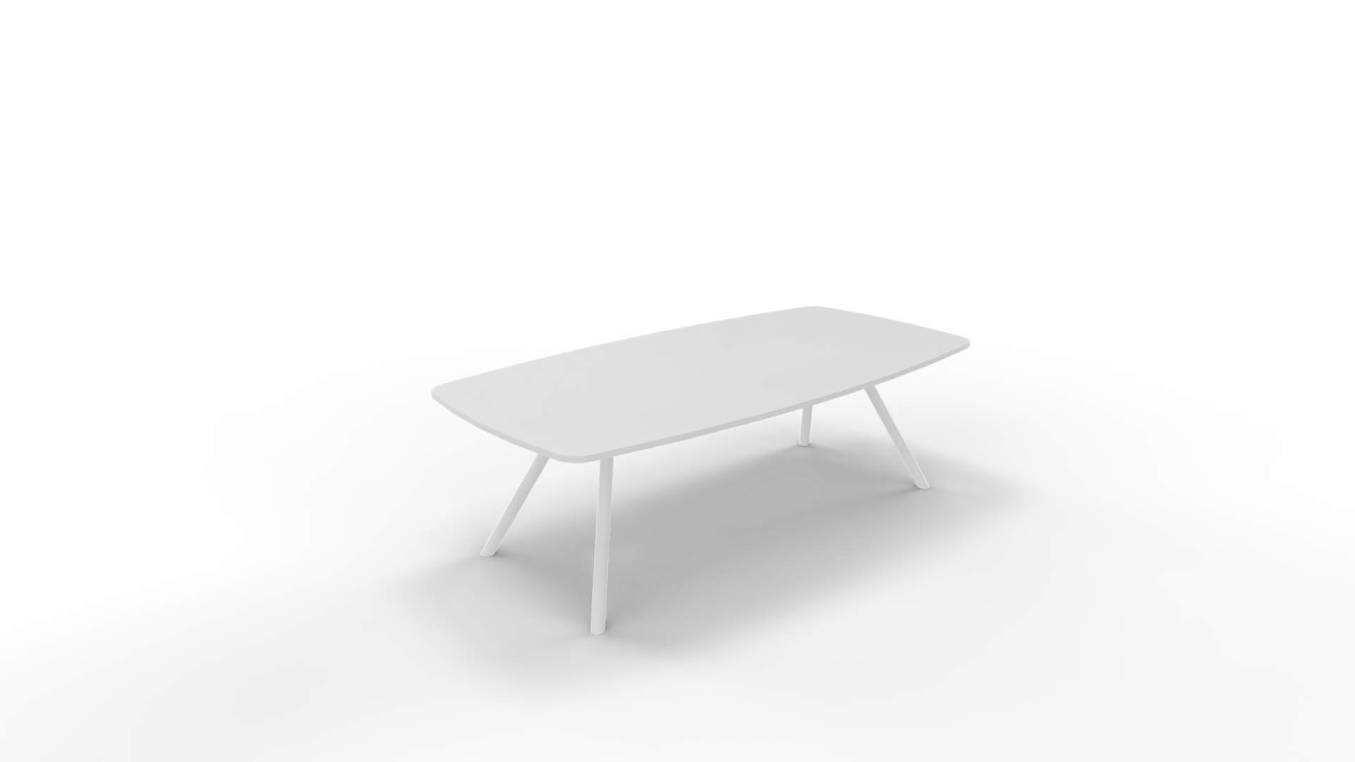 Vergadertafel 7611 tonvorm - 240 x 100/120 cm. - Wit - Wit afbeelding