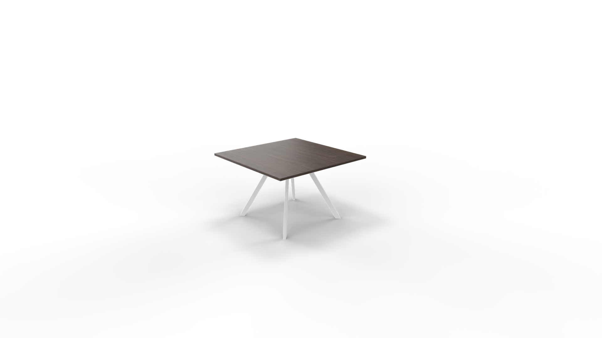 Vergadertafel 7111 vierkant - 160 x 160 cm. - Wit - Eiken donker - 75 cm. afbeelding