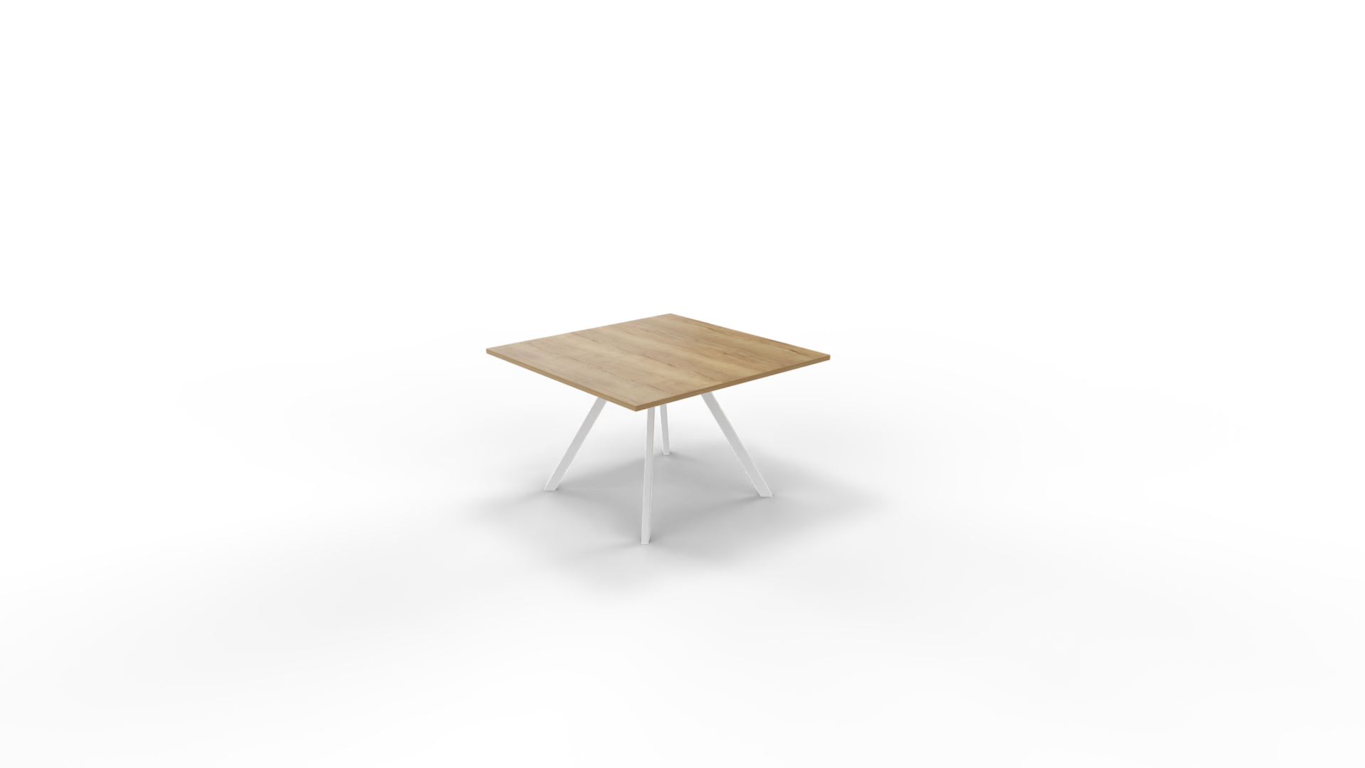 Vergadertafel 7111 vierkant - 140 x 140 cm. - Wit - Eiken YT49a - 75 cm. afbeelding