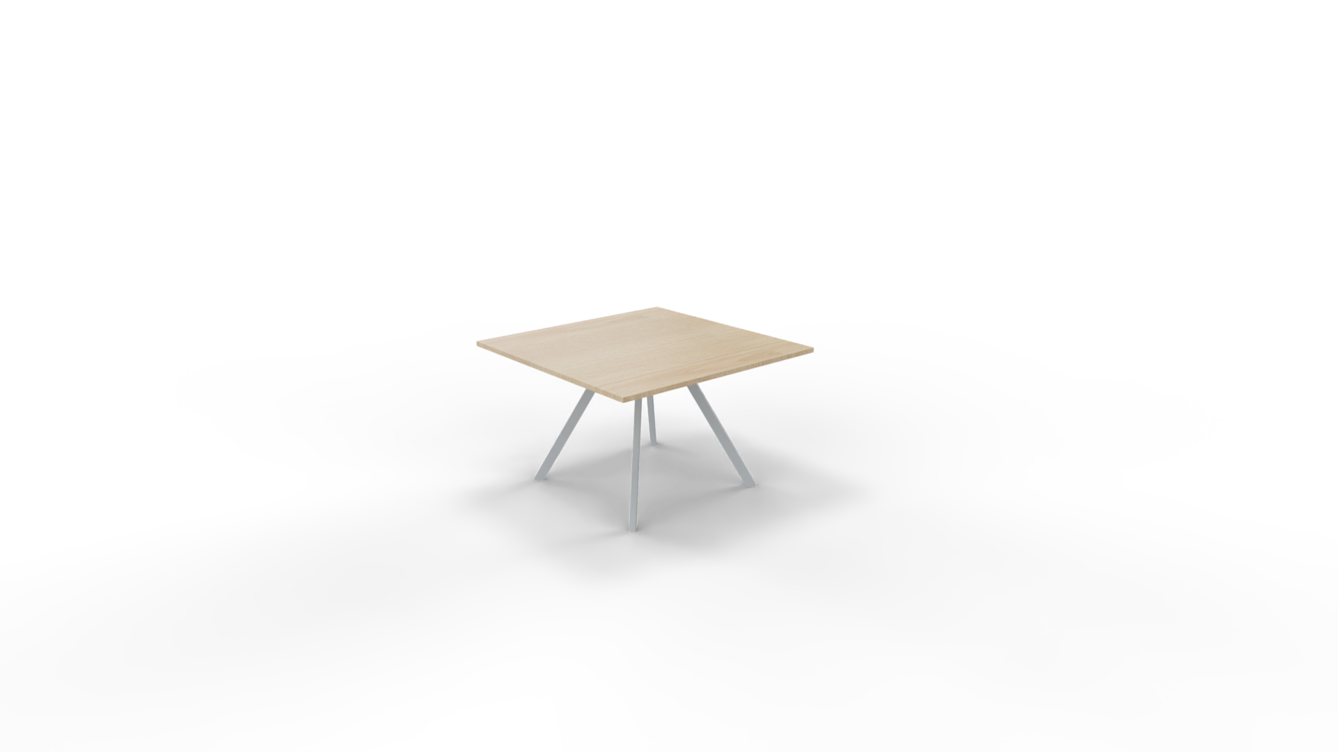 Vergadertafel 7111 vierkant - 160 x 160 cm. - Alu - Eiken licht - 75 cm. afbeelding
