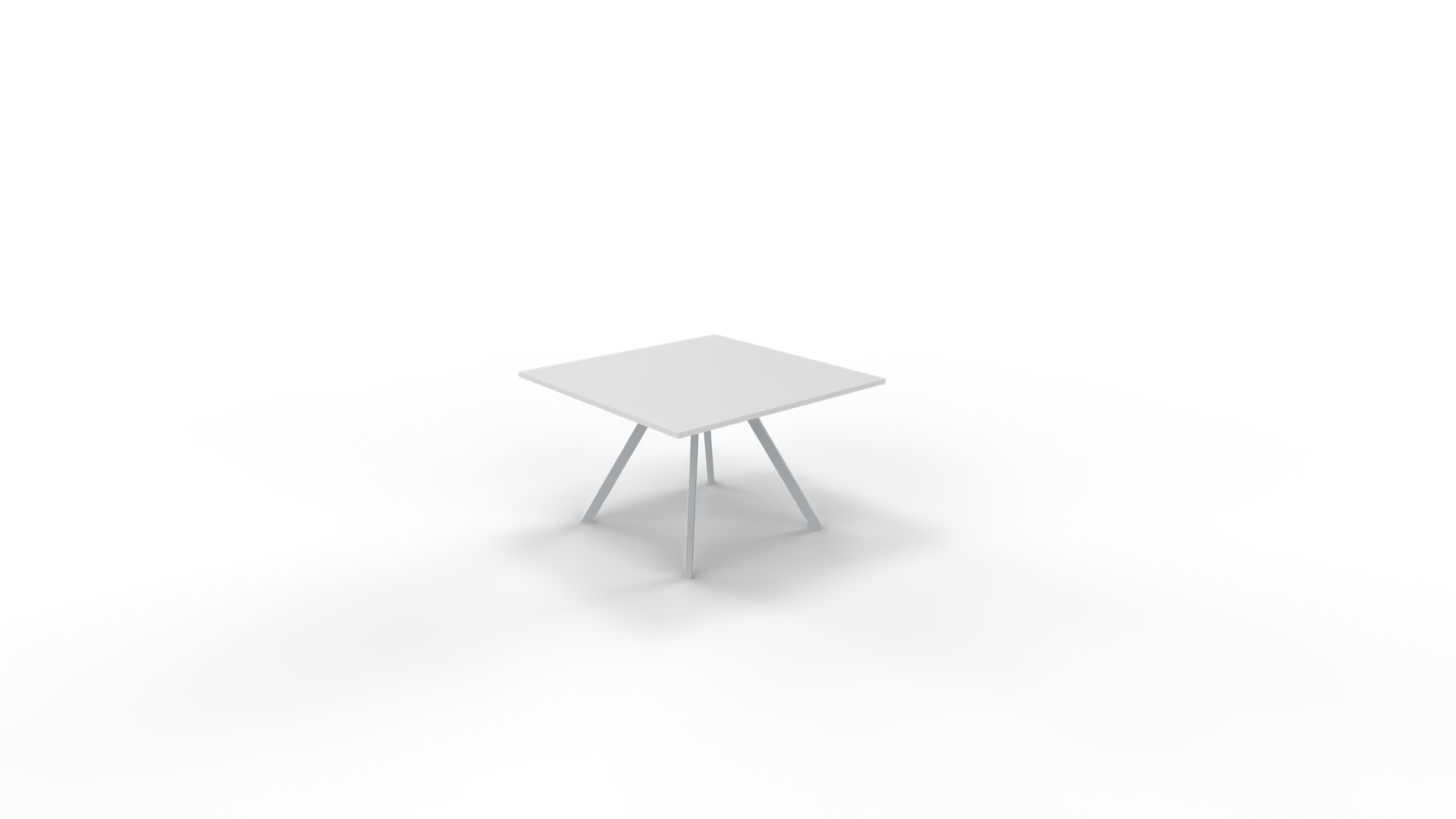 Vergadertafel 7111 vierkant - 120 x 120 cm. - Alu - Wit - 75 cm. afbeelding