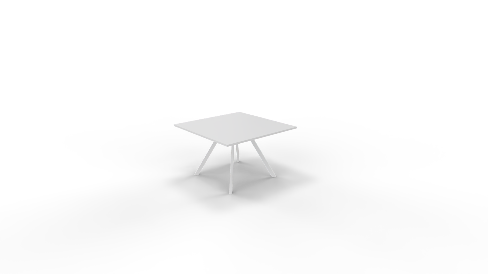 Vergadertafel 7111 vierkant - 160 x 160 cm. - Wit - Wit - 75 cm. afbeelding