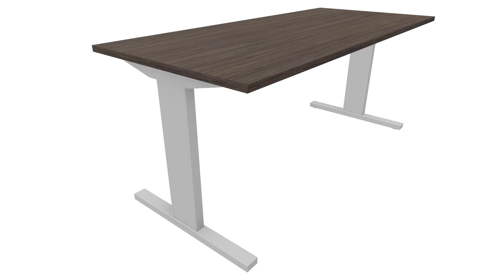 Recht bureau - 180 x 90 cm. - Alu - Eiken donker afbeelding