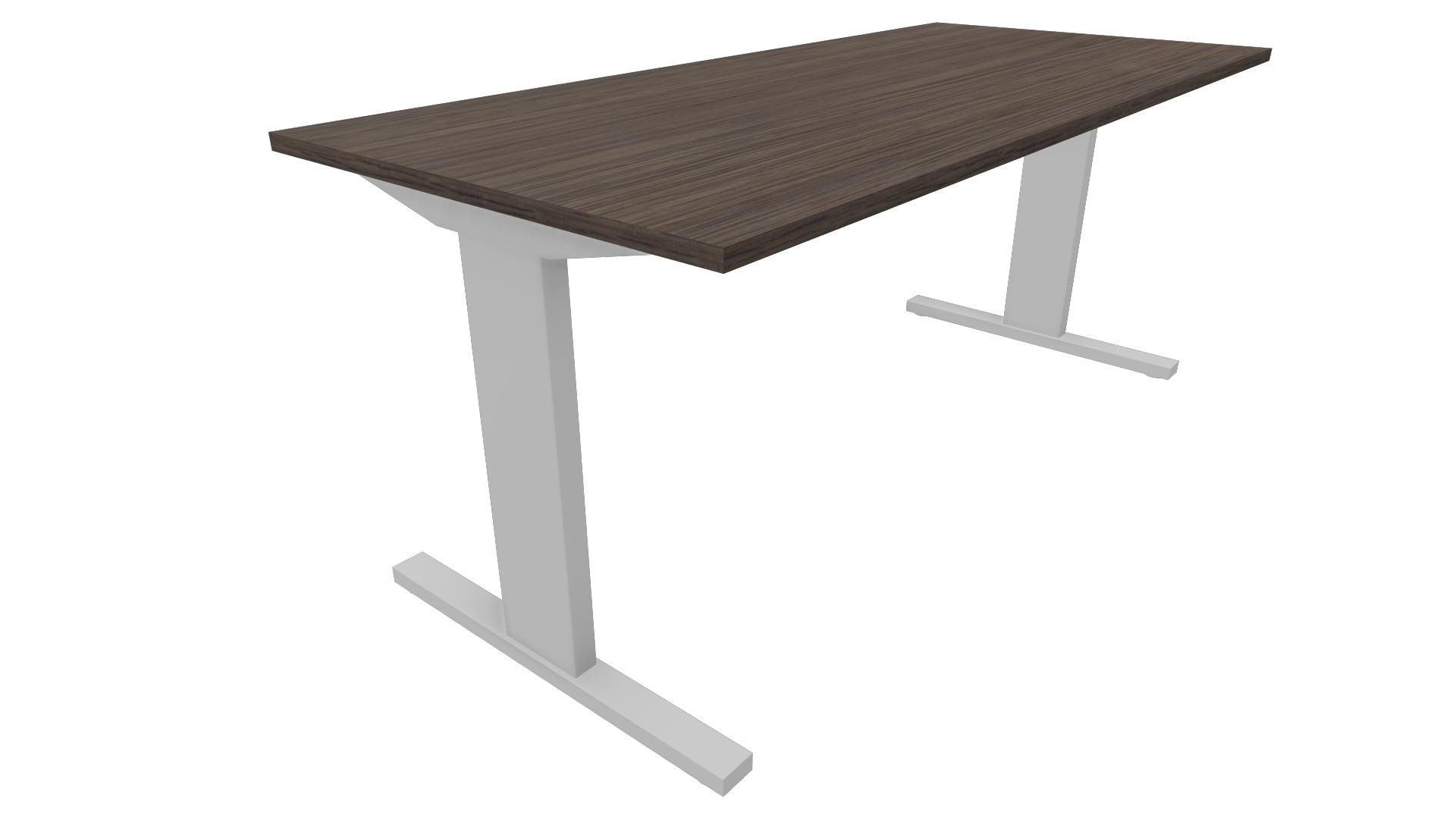 Recht bureau - 200 x 100 cm. - Alu - Eiken donker afbeelding