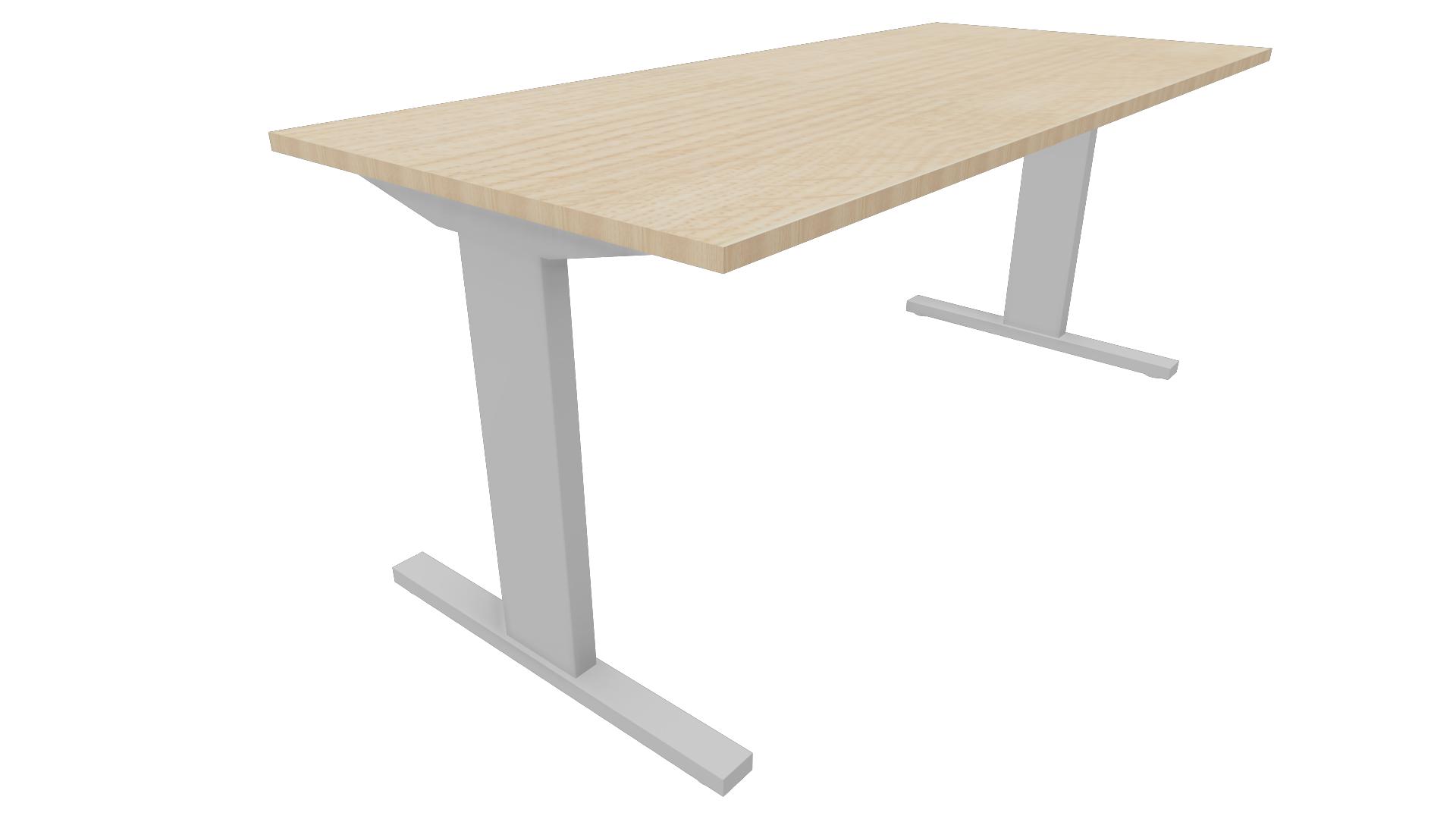 Recht bureau - 180 x 80 cm. - Wit - Eiken licht afbeelding