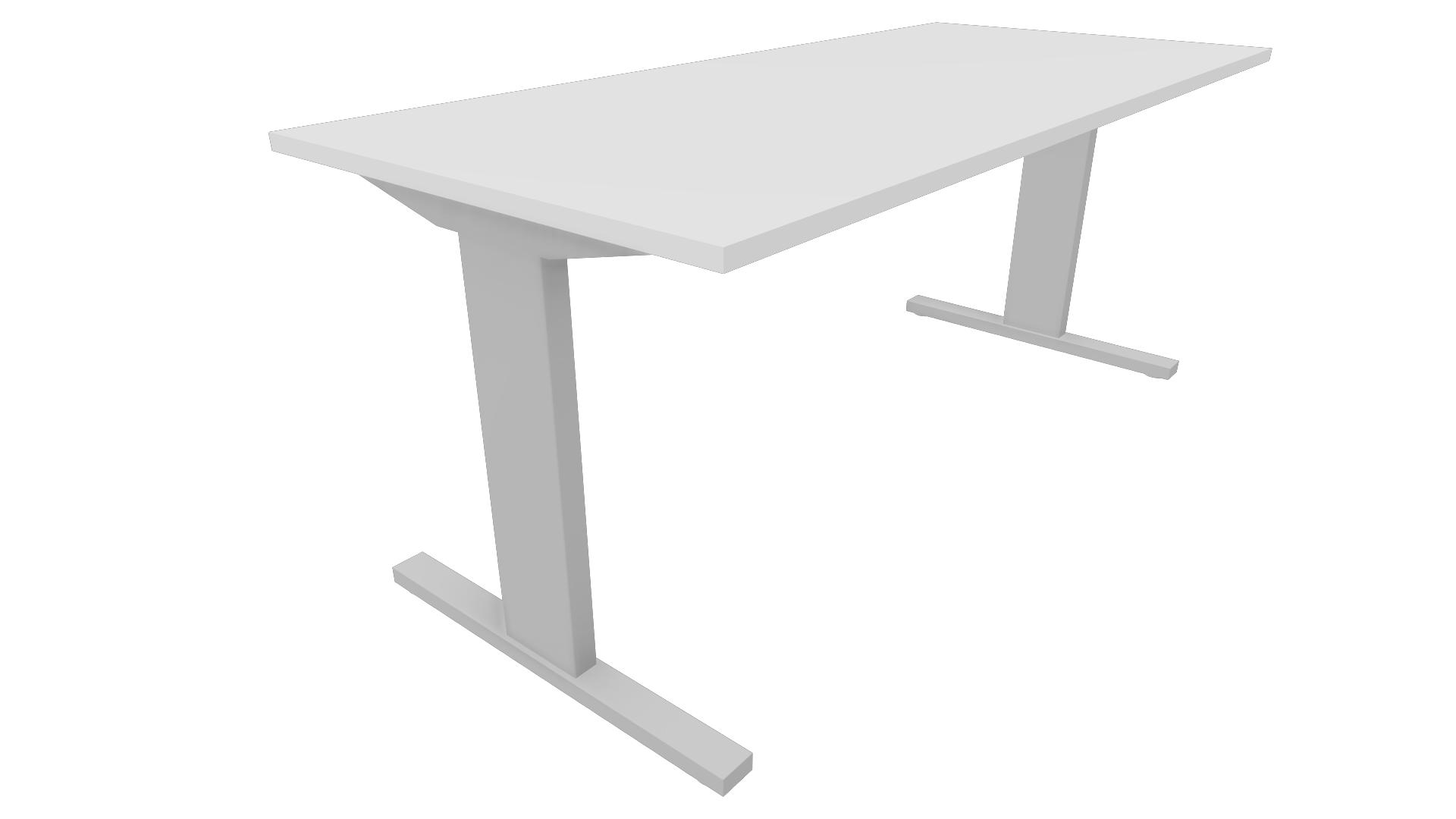 Recht bureau - 200 x 90 cm - Alu - Wit afbeelding