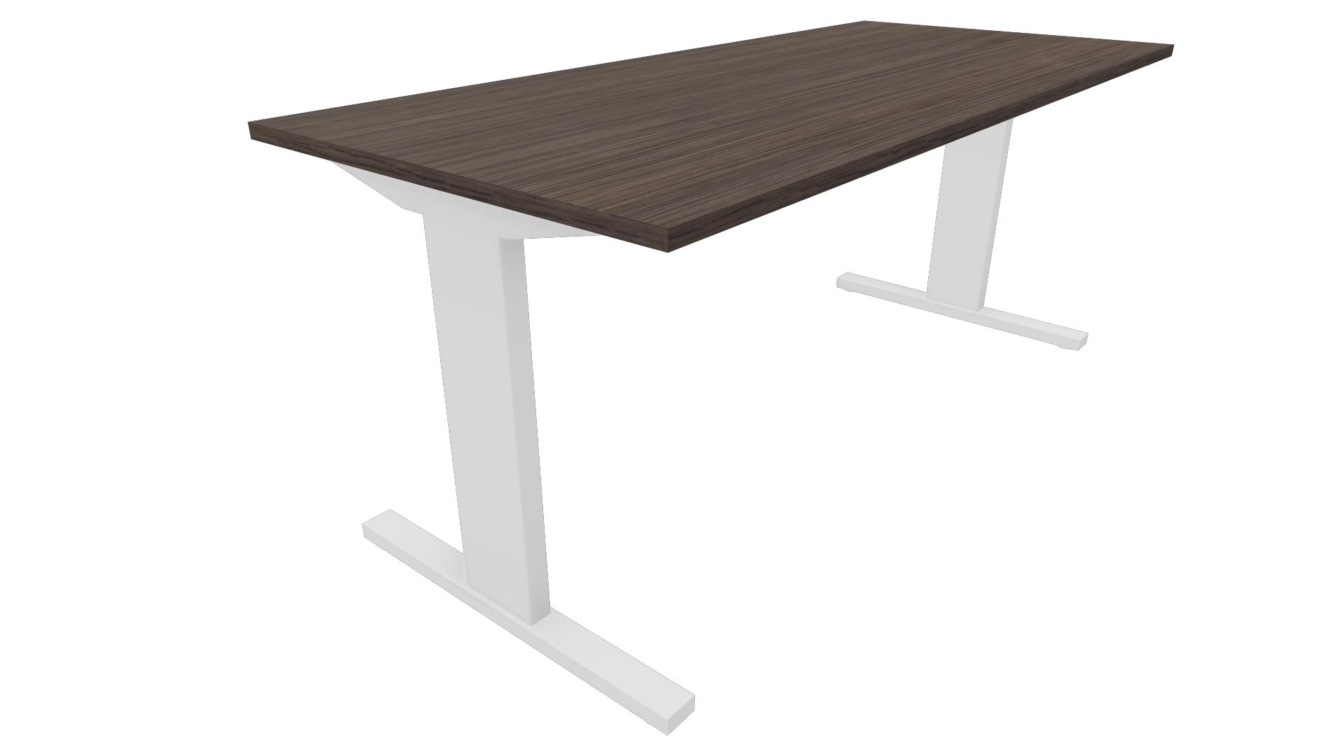 Recht bureau - 200 x 80 cm. - Wit - Eiken donker afbeelding