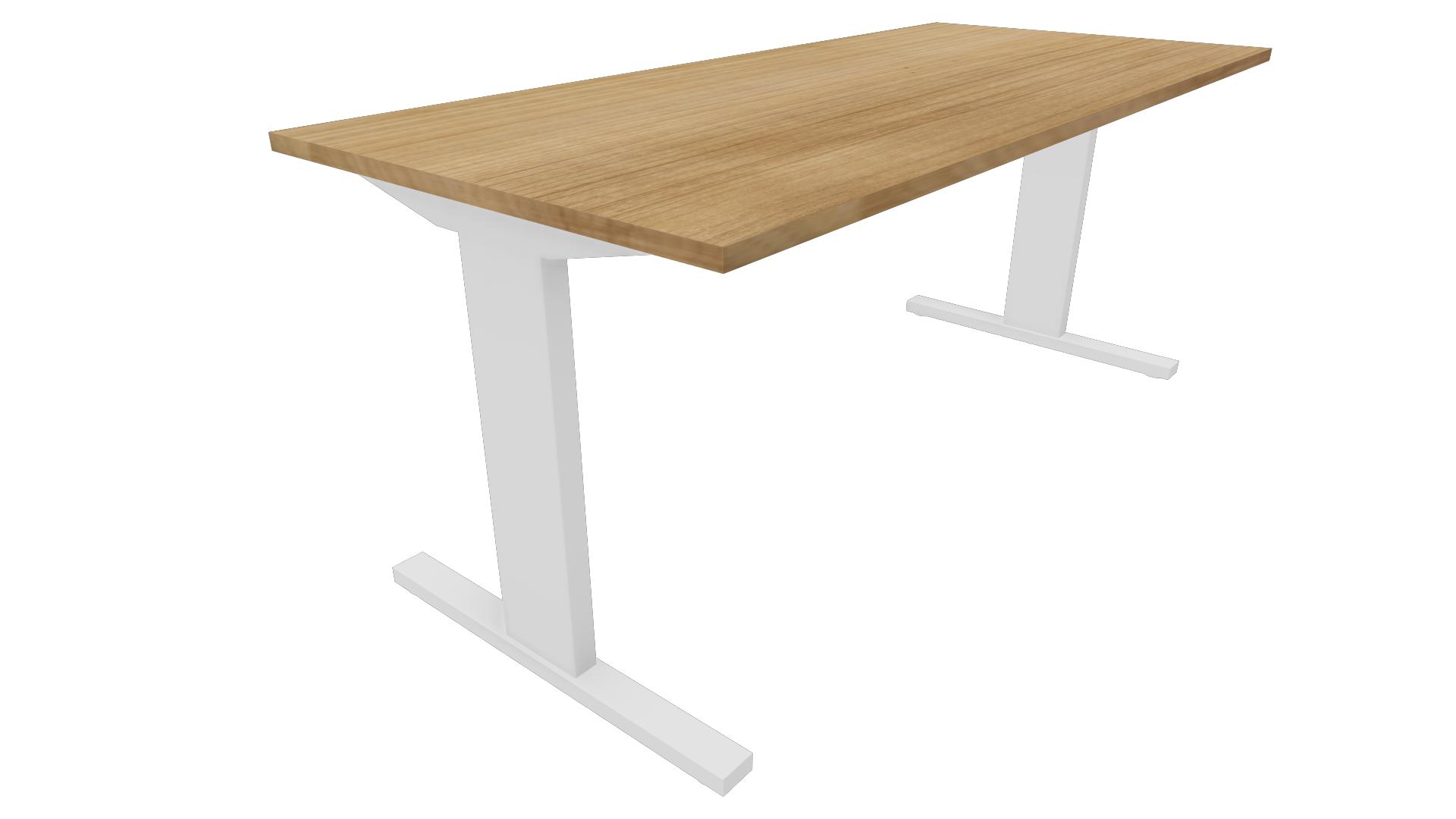 Recht bureau - 200 x 80 cm. - Wit - Toscaans noten afbeelding