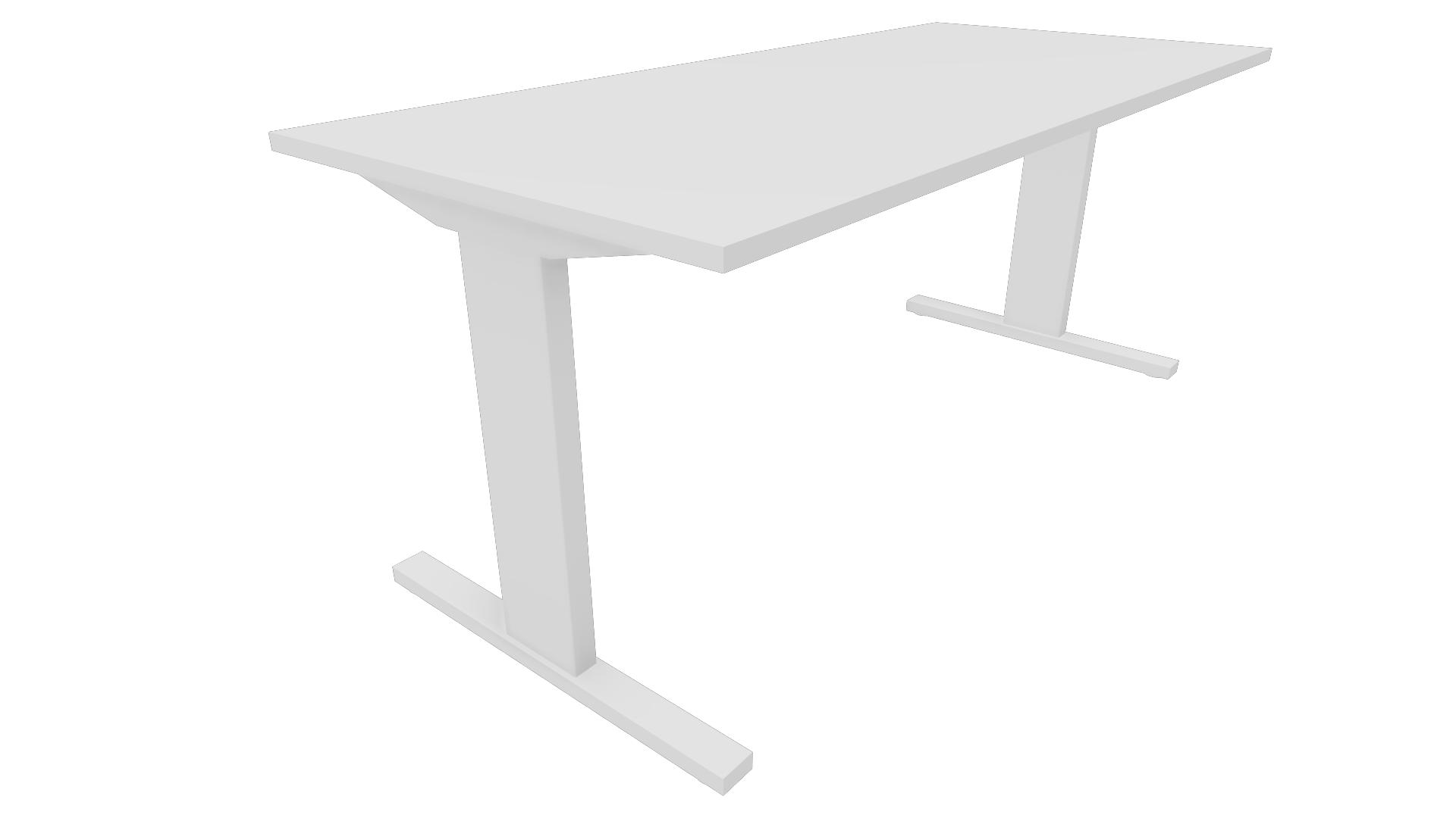Recht bureau - 200 x 80 cm. - Wit - Wit afbeelding