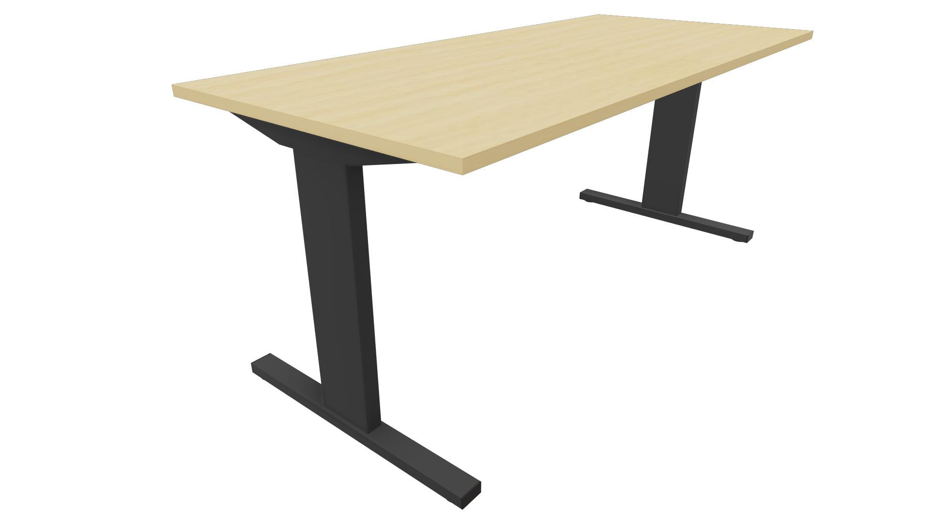 Recht bureau - 180 x 80 cm. - Zwart - Beuken afbeelding
