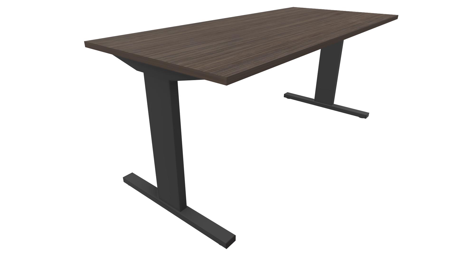 Recht bureau - 160 x 80 cm. - Zwart - Eiken donker afbeelding