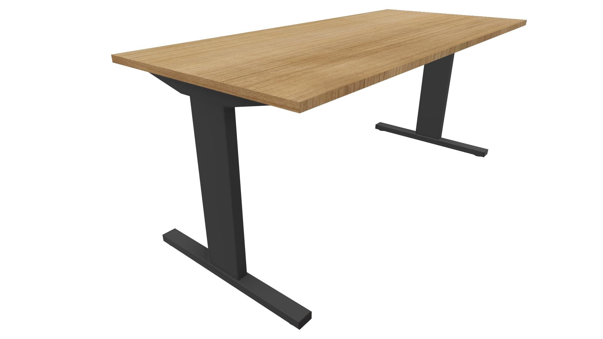 Recht bureau - 140 x 80 cm. - Zwart - Toscaans noten afbeelding