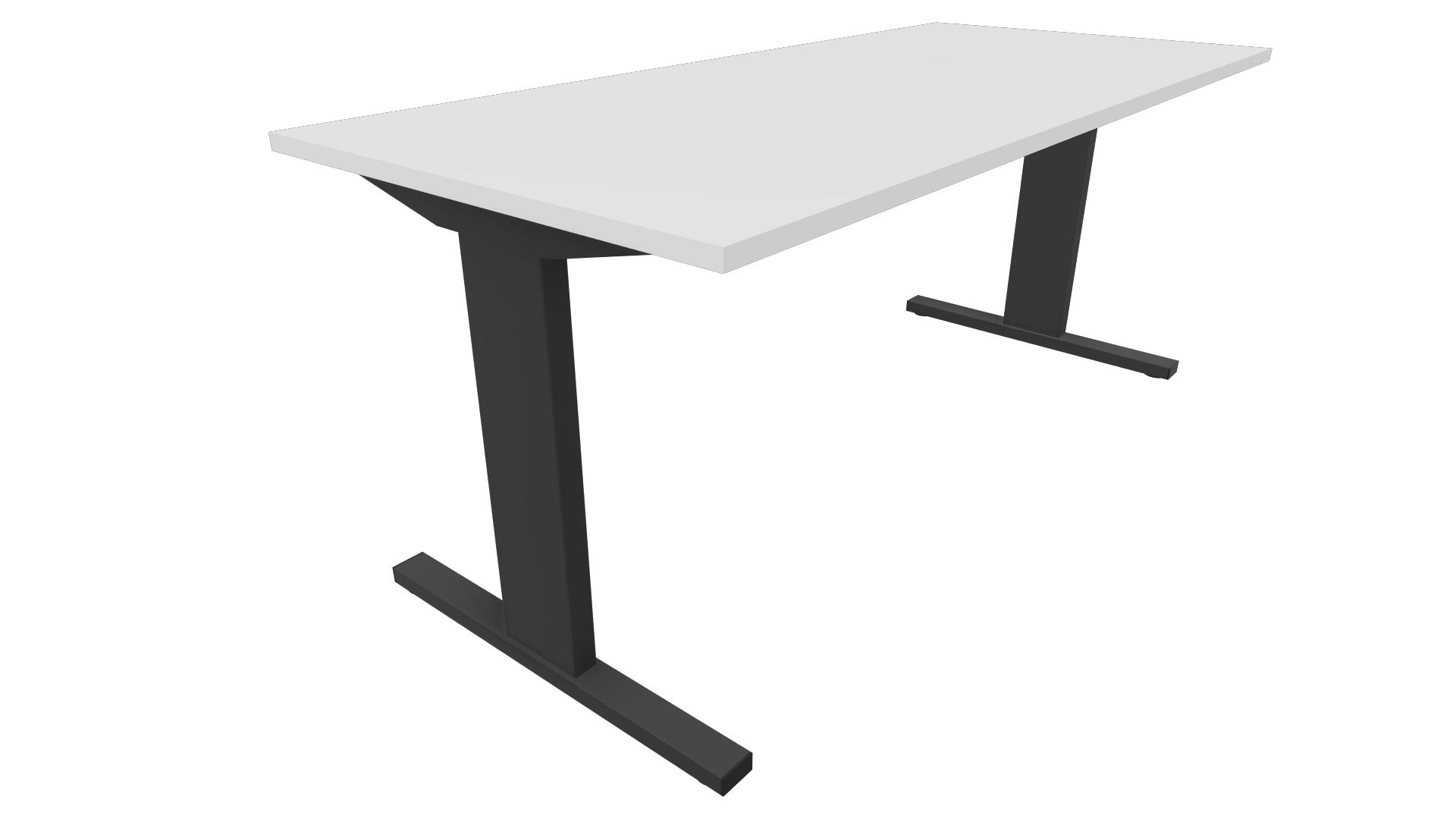 Recht bureau - 180 x 80 cm. - Zwart - Wit afbeelding