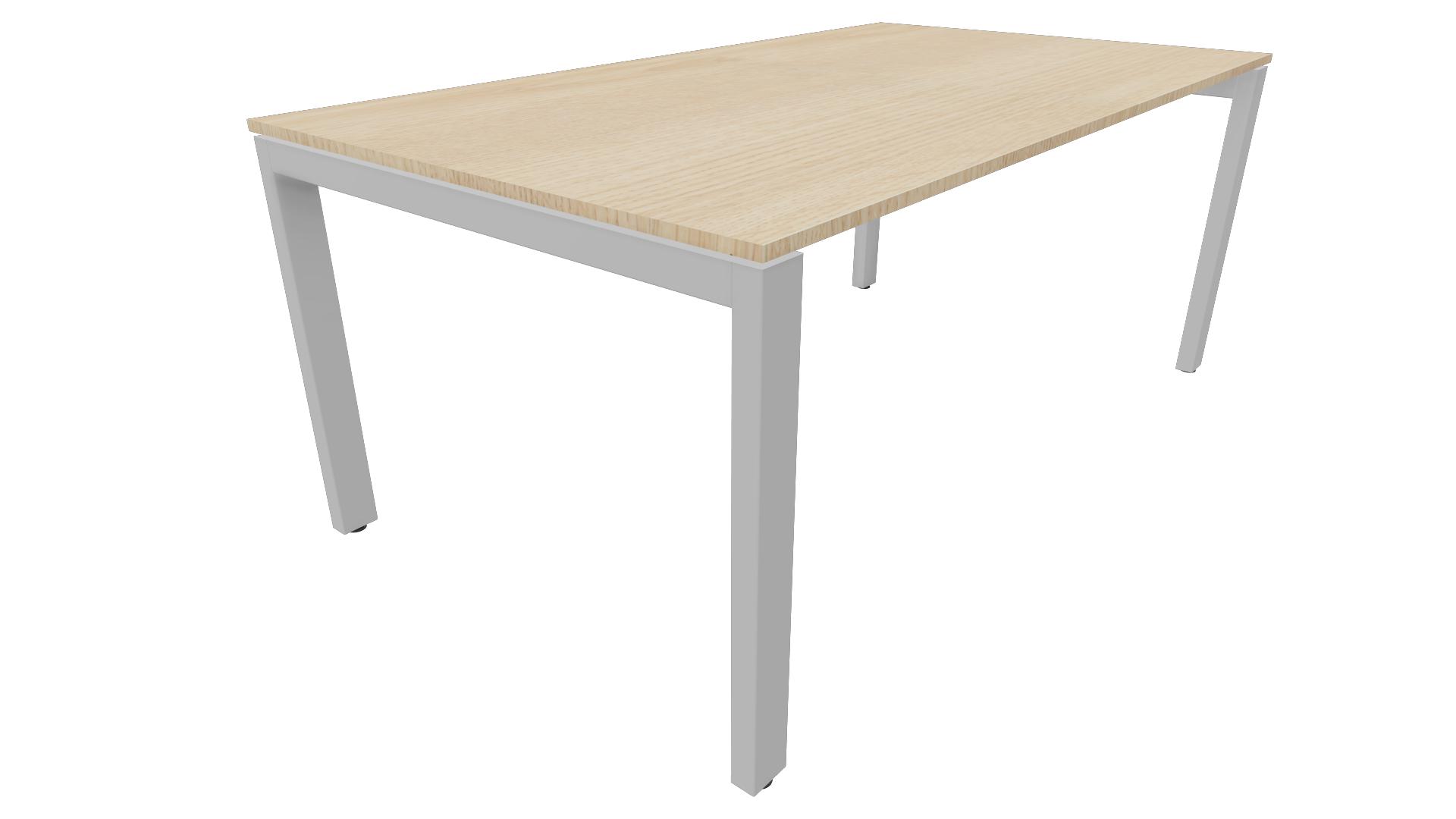 Bureau 4331 recht - 200 x 80 cm. - Alu - Eiken licht afbeelding