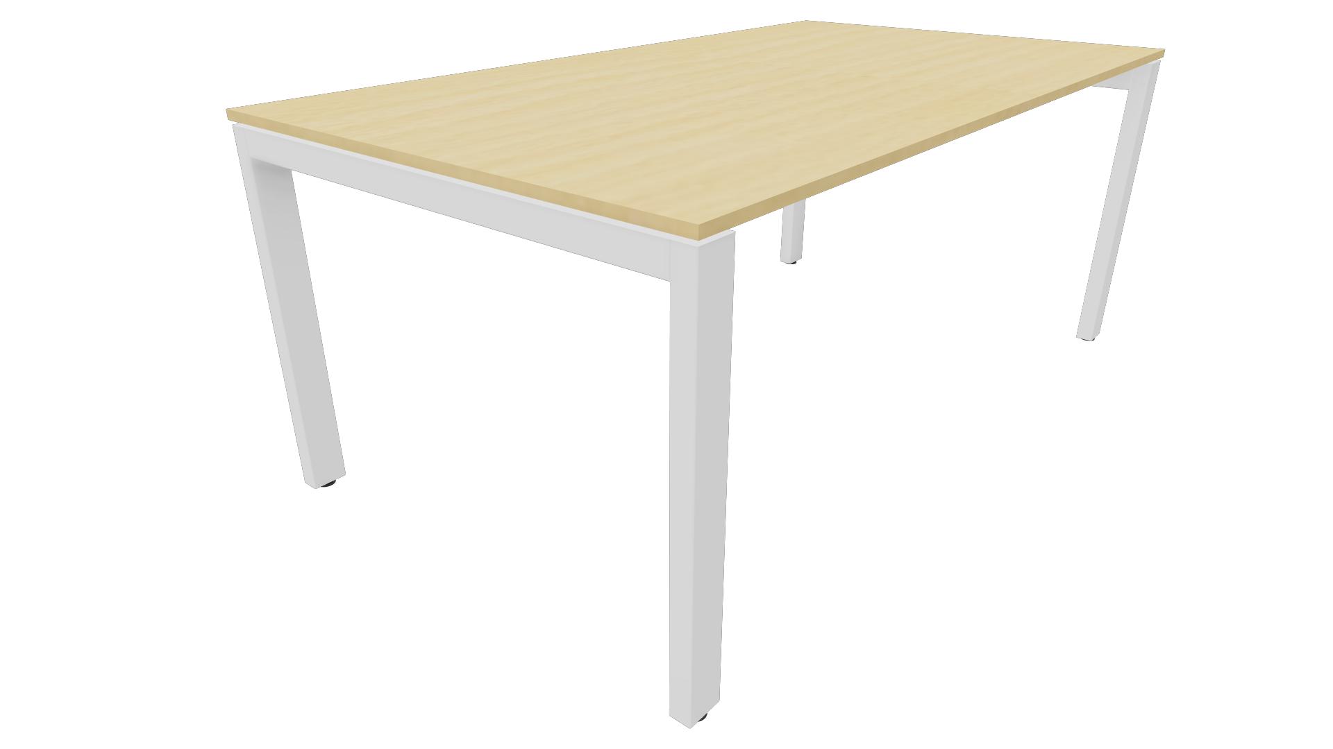 Bureau 4331 recht - 200 x 100 cm. - Wit - Beuken afbeelding