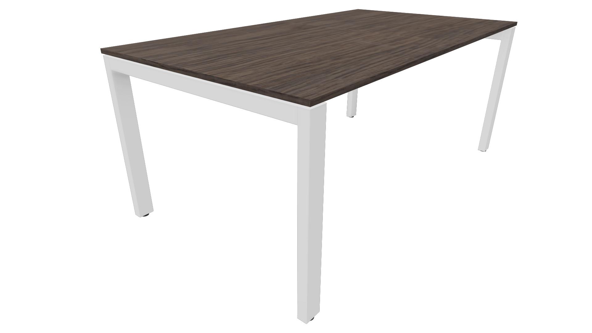 Bureau 4331 recht - 180 x 90 cm. - Wit - Eiken donker afbeelding