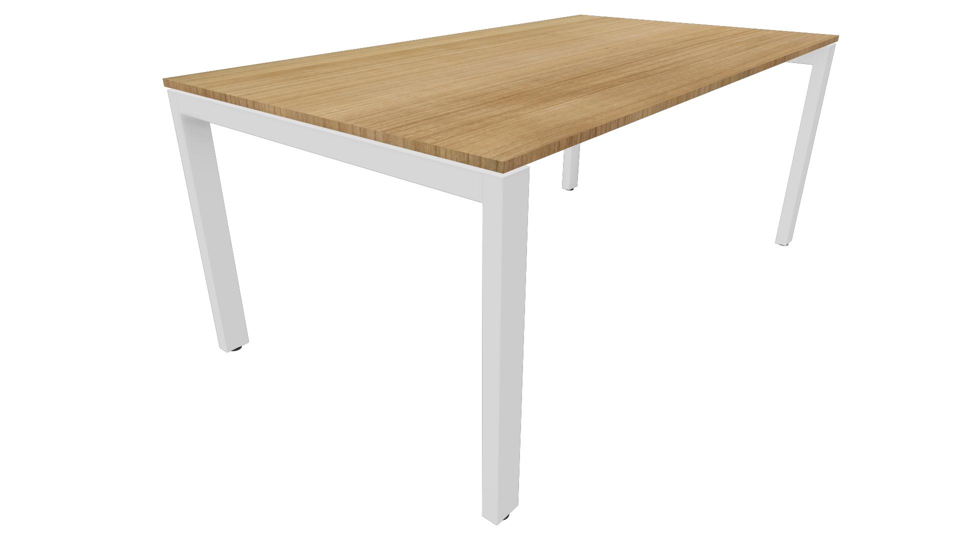 Bureau 4331 recht - 140 x 80 cm. - Wit - Toscaans noten afbeelding