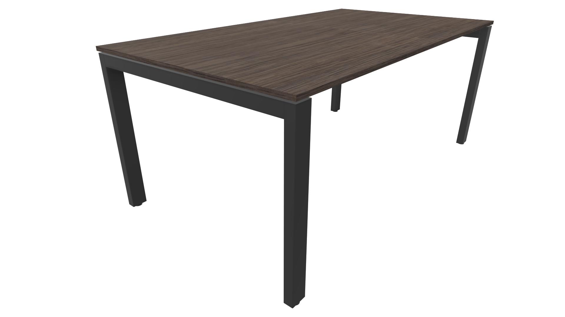 Bureau 4331 recht - 140 x 80 cm. - Zwart - Eiken donker afbeelding